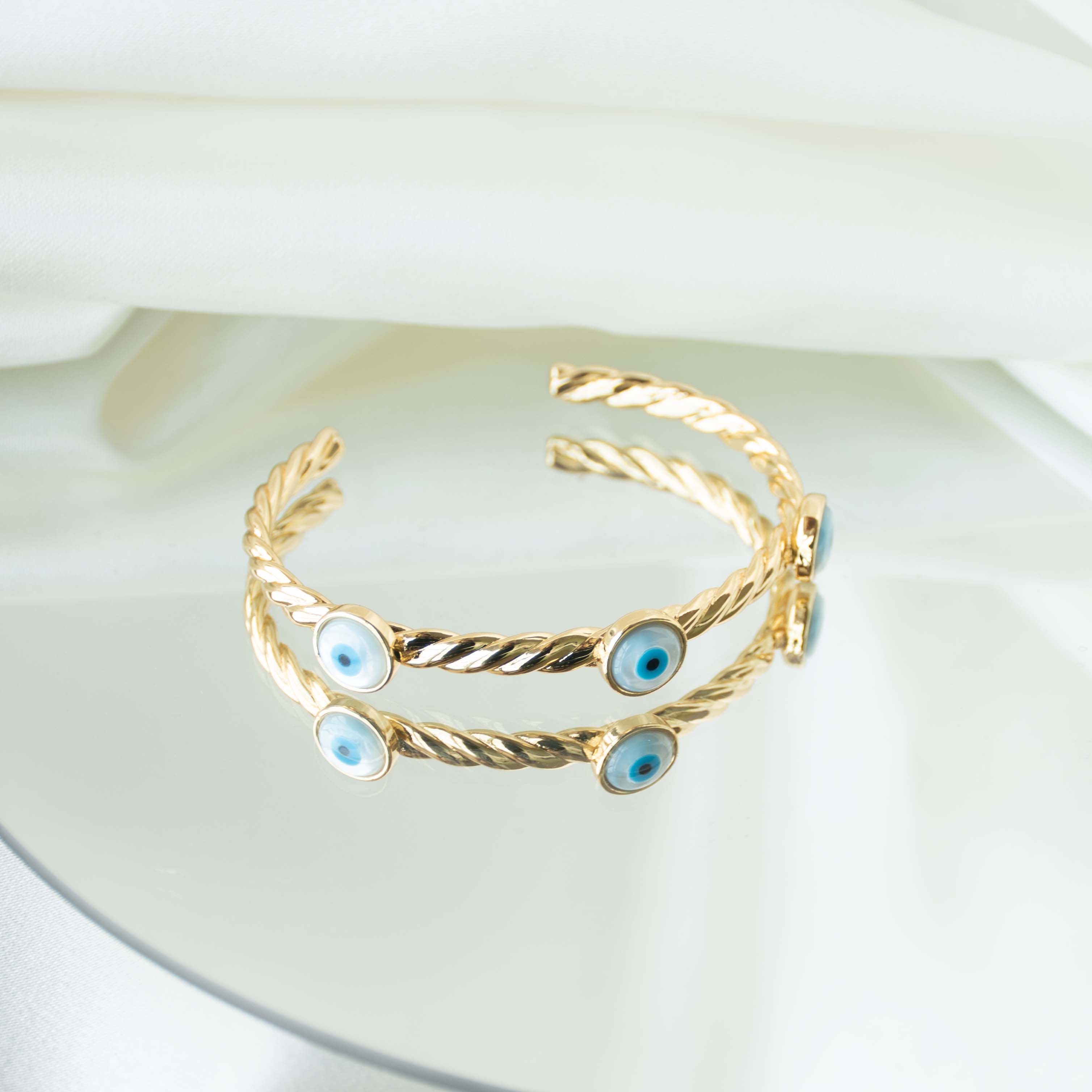 Evil Eye Rope Cuff Bangle