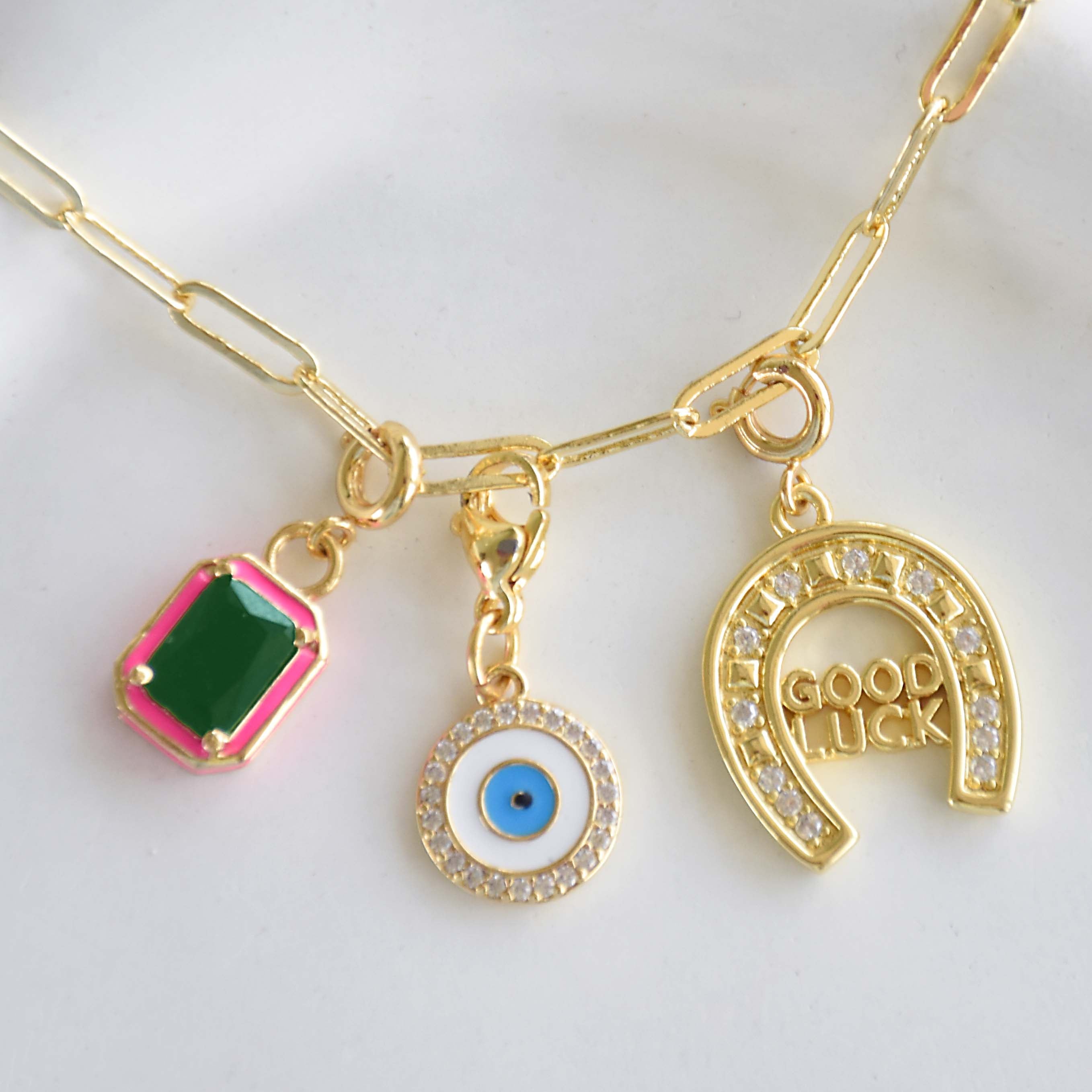 Personalized Link Chain Charm Necklace/Bracelet