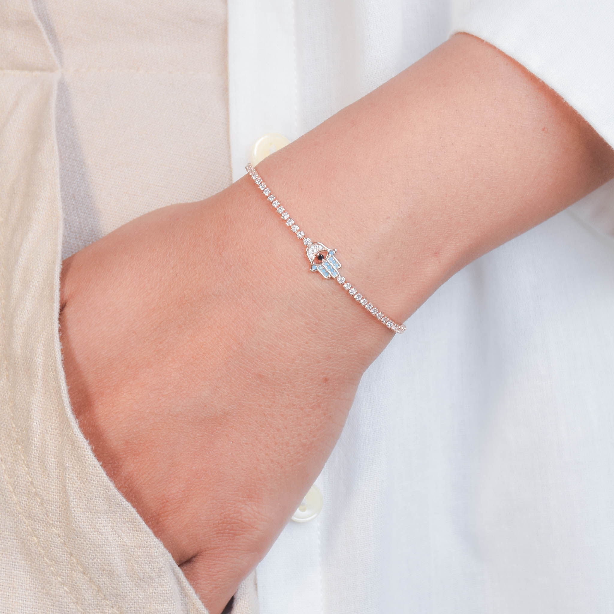 Glittering Hamsa Bracelet