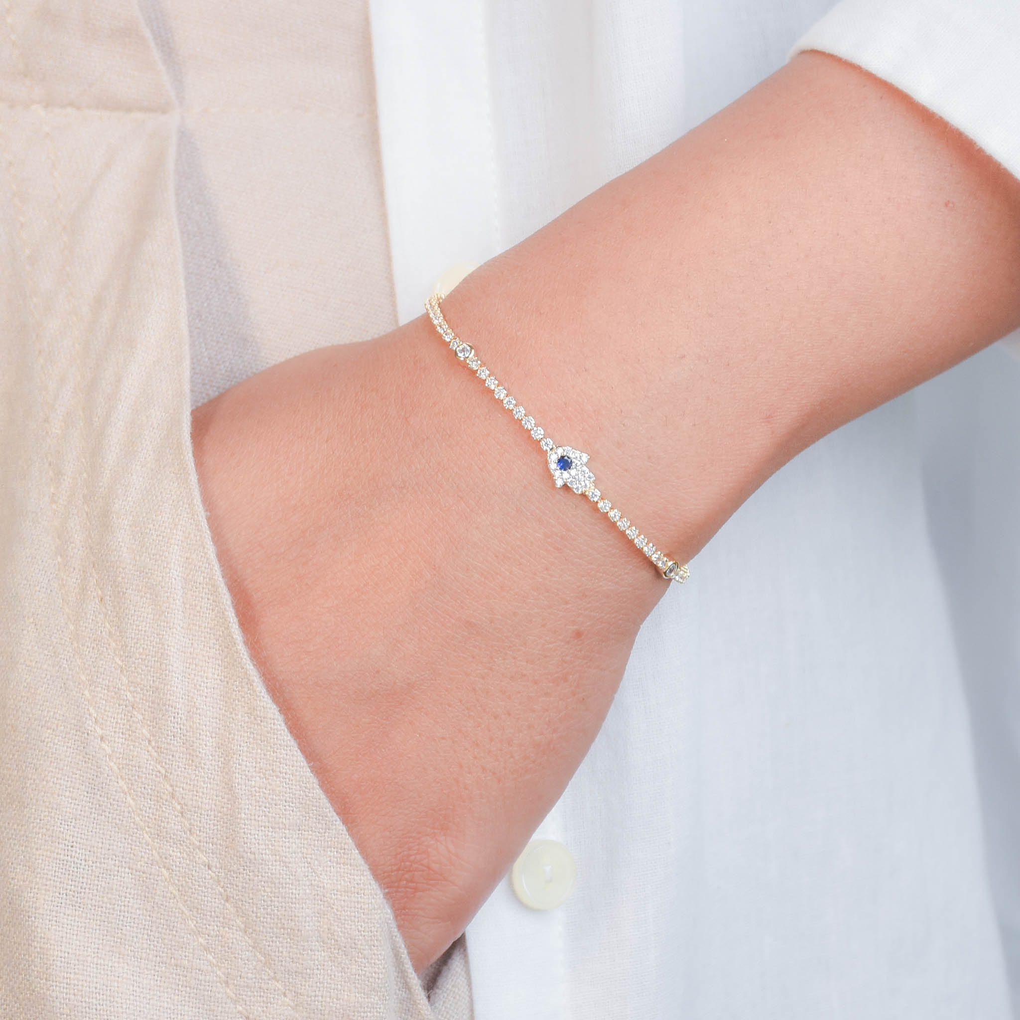 Glistening Hamsa Bracelet