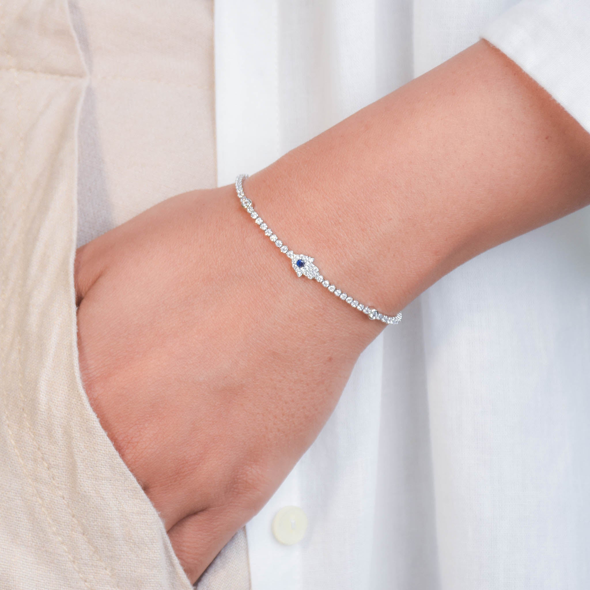 Glistening Hamsa Bracelet