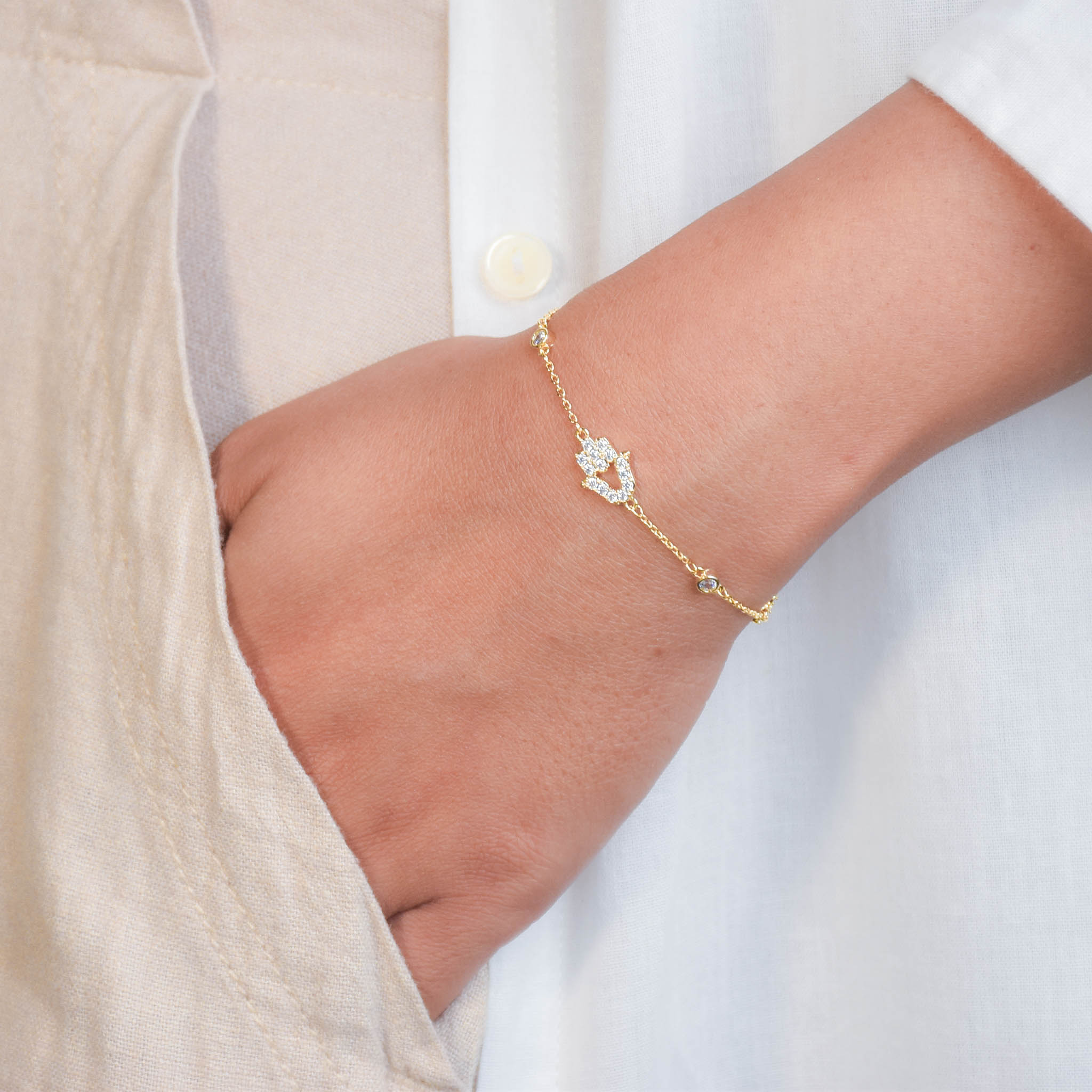 Shimmering Hamsa Bracelet