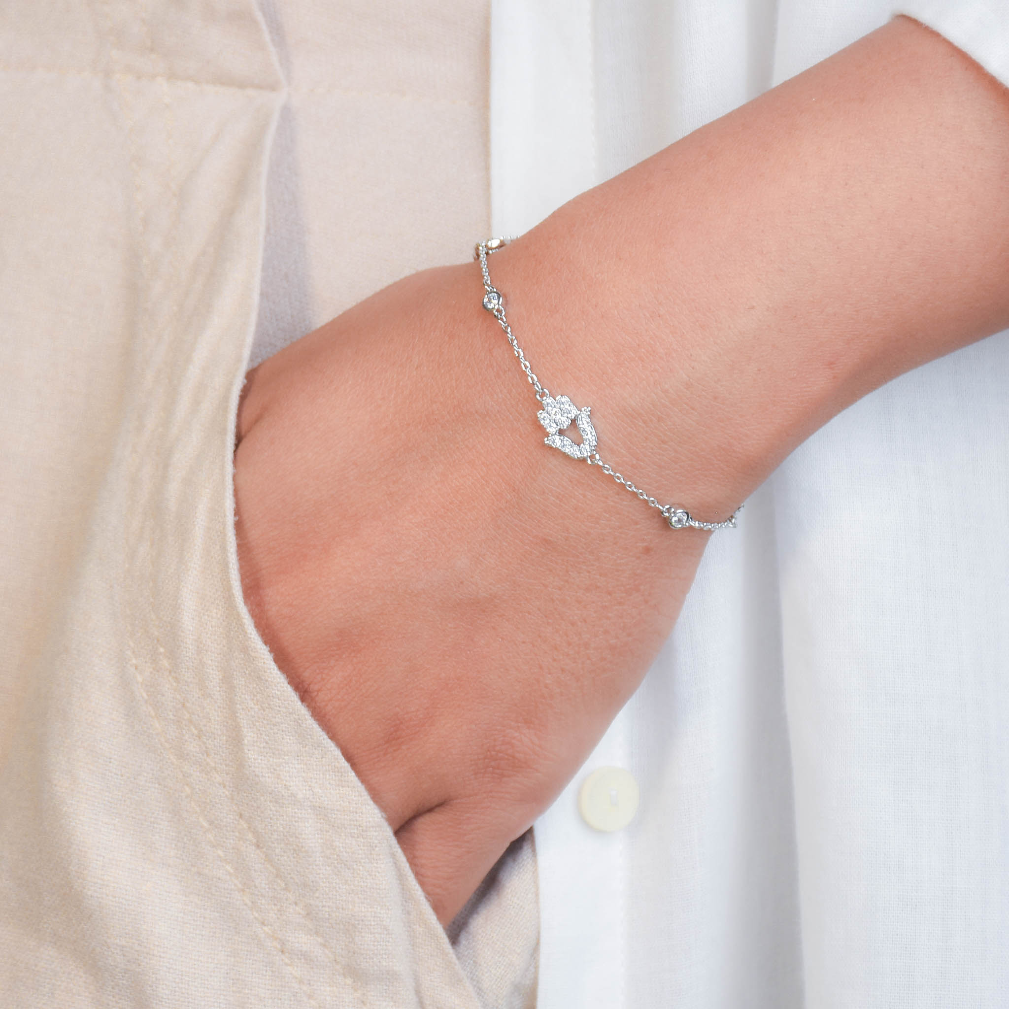 Shimmering Hamsa Bracelet