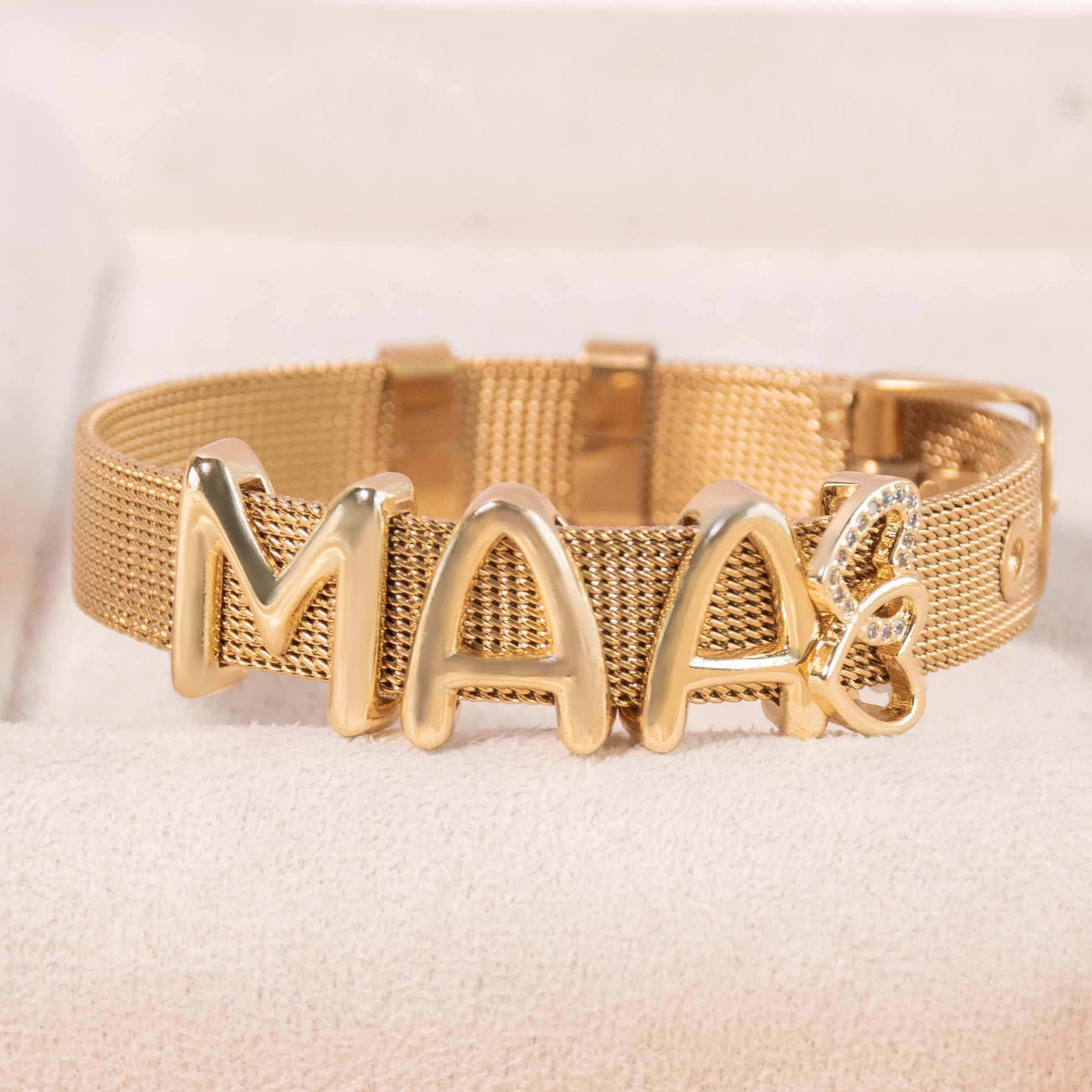 Custom Gold Watch Band Bracelet | Personalised name for everyday wear