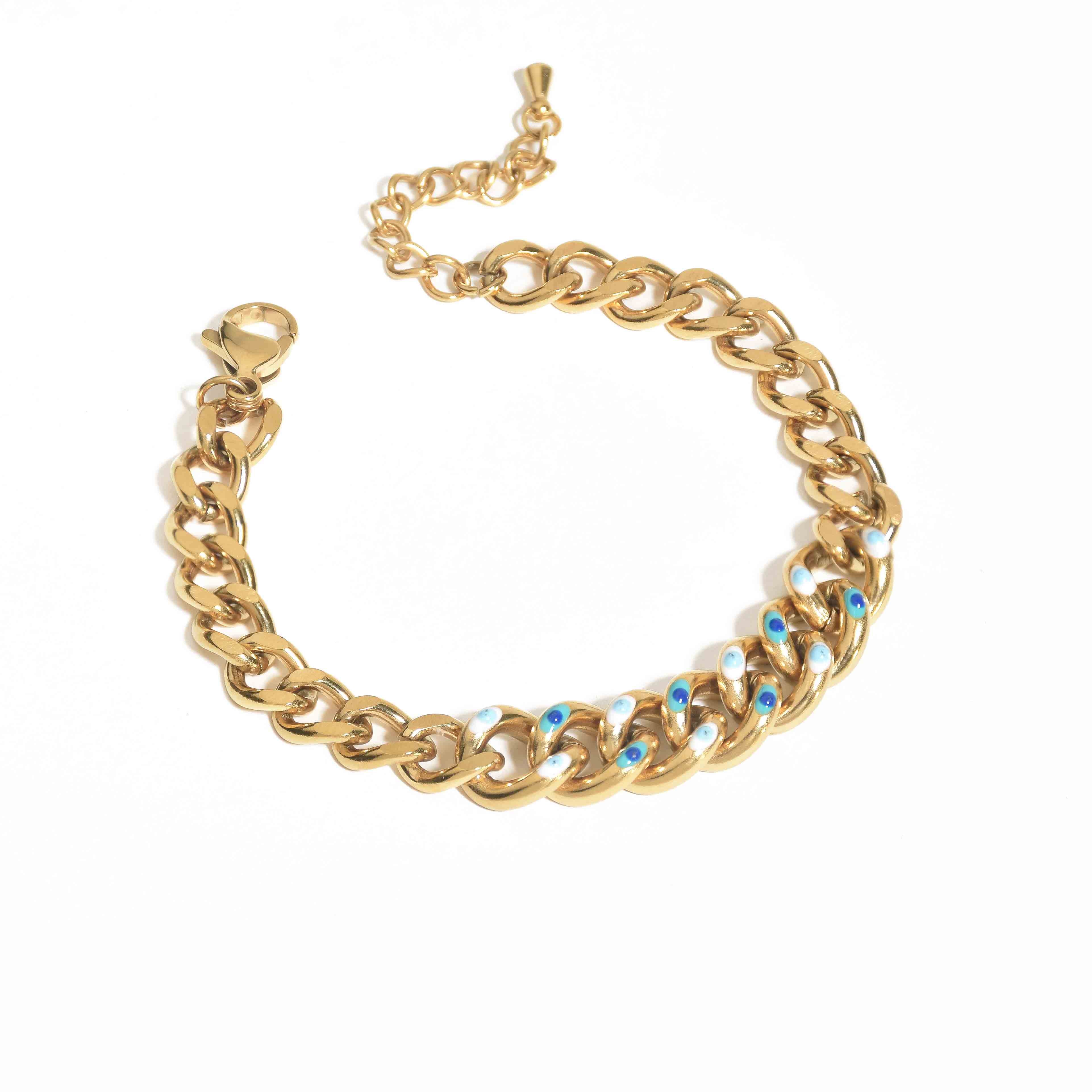 Evil Eye Curb Chain Bracelet
