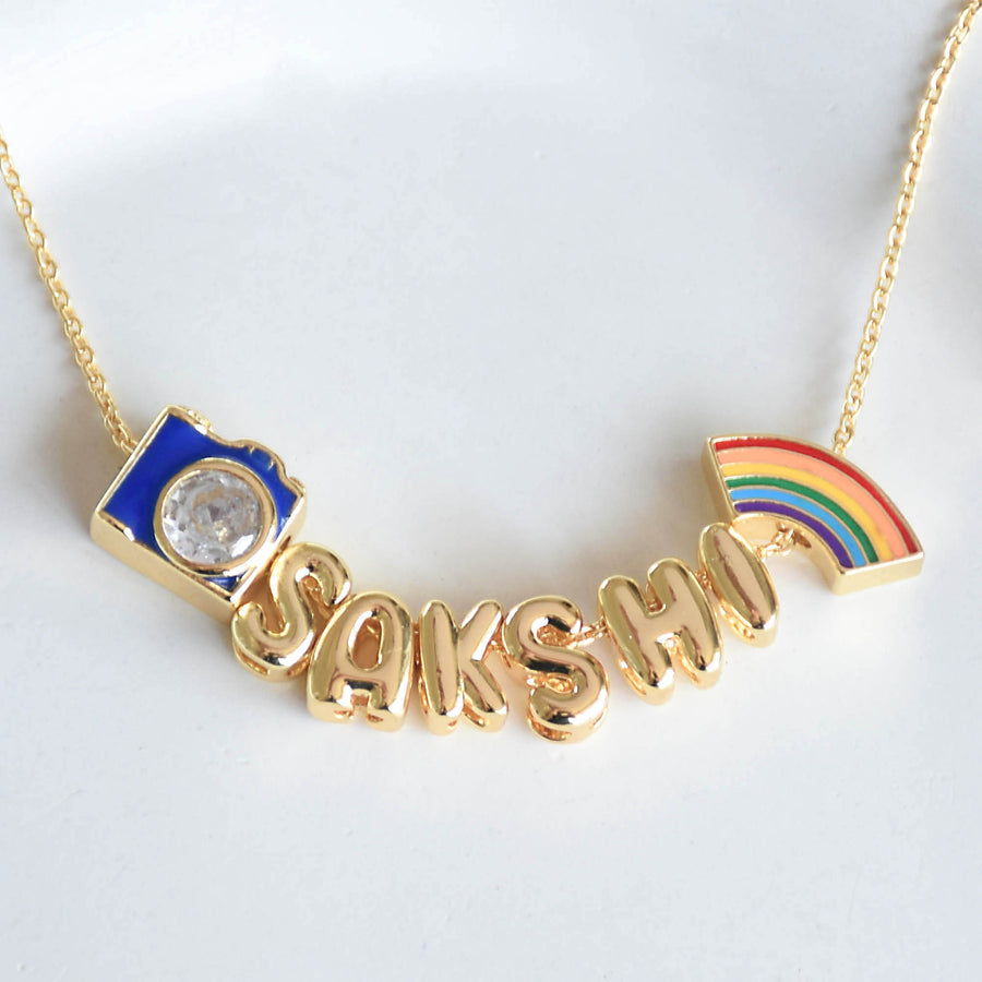 Cute Nameplate Charm Necklace | Custom Letter & Symbol Chain
