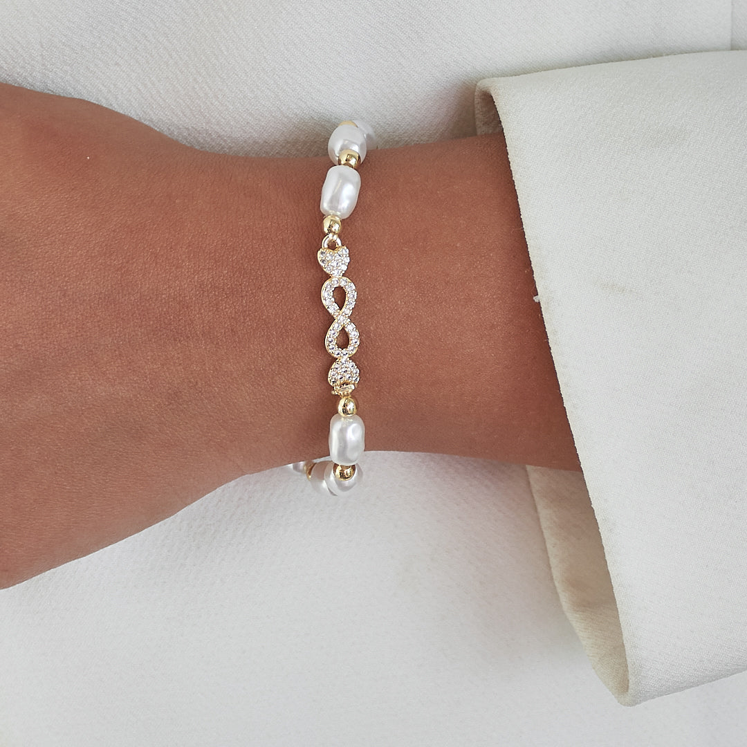 Pearl Infinity Bracelet