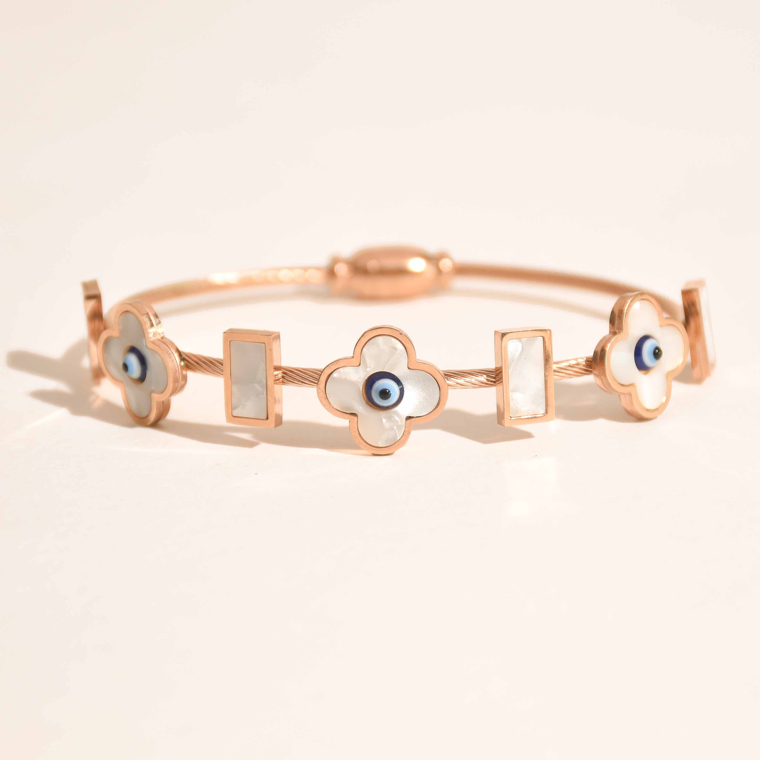 Mother Of Pearl Flower Bangle