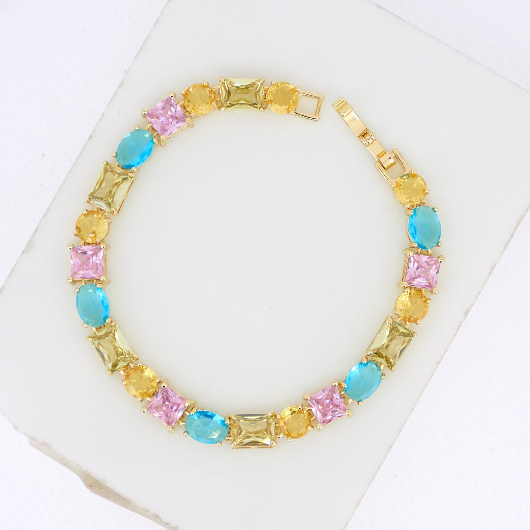 Rainbow Stone Tennis Bracelet