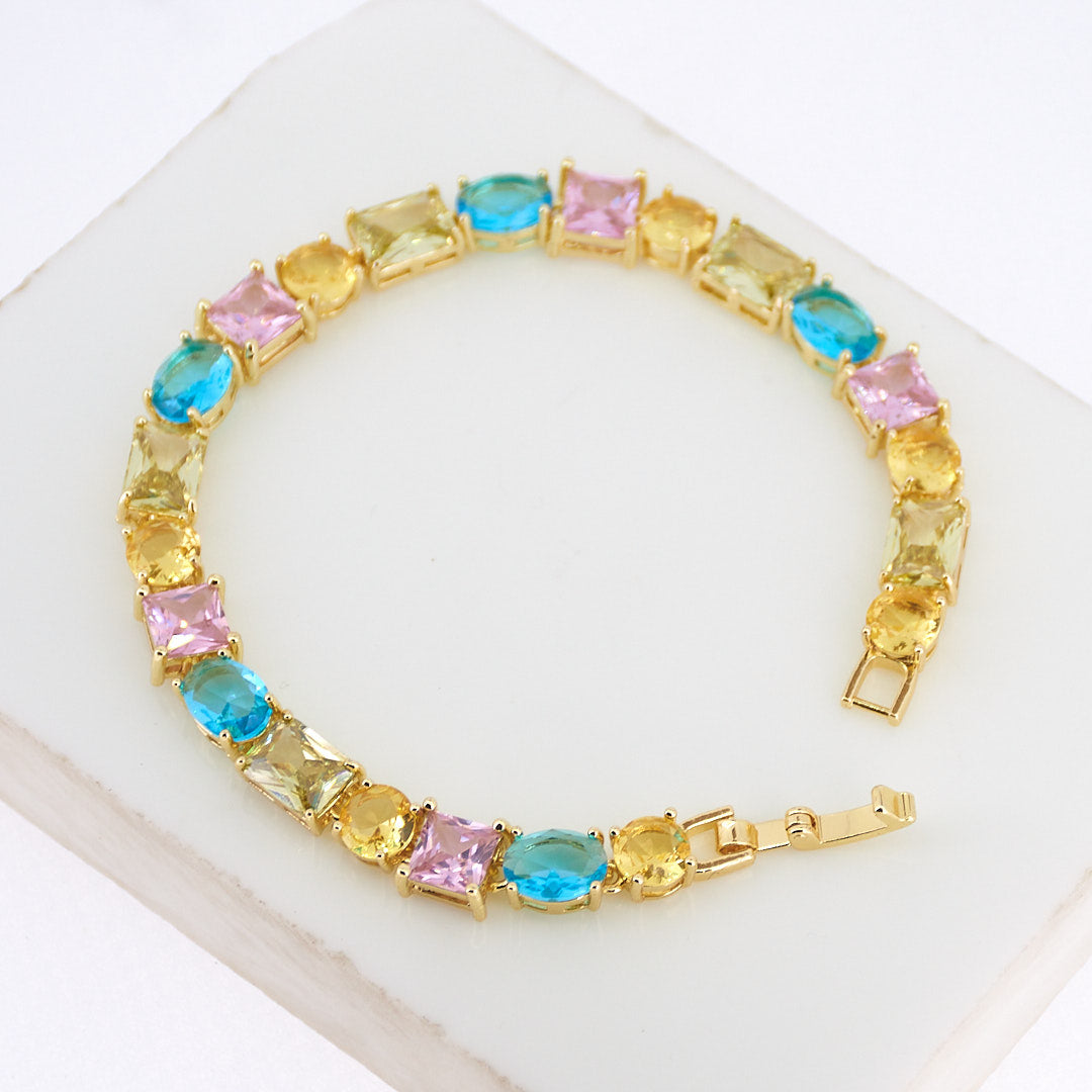 Rainbow Stone Tennis Bracelet