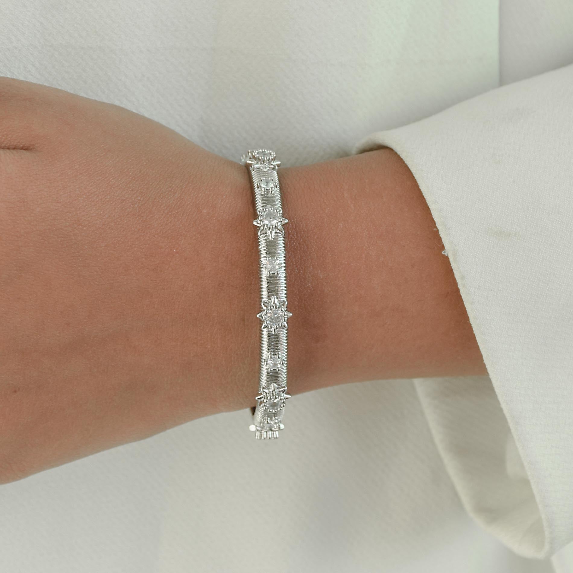 Crochet Studded Dainty Bangle