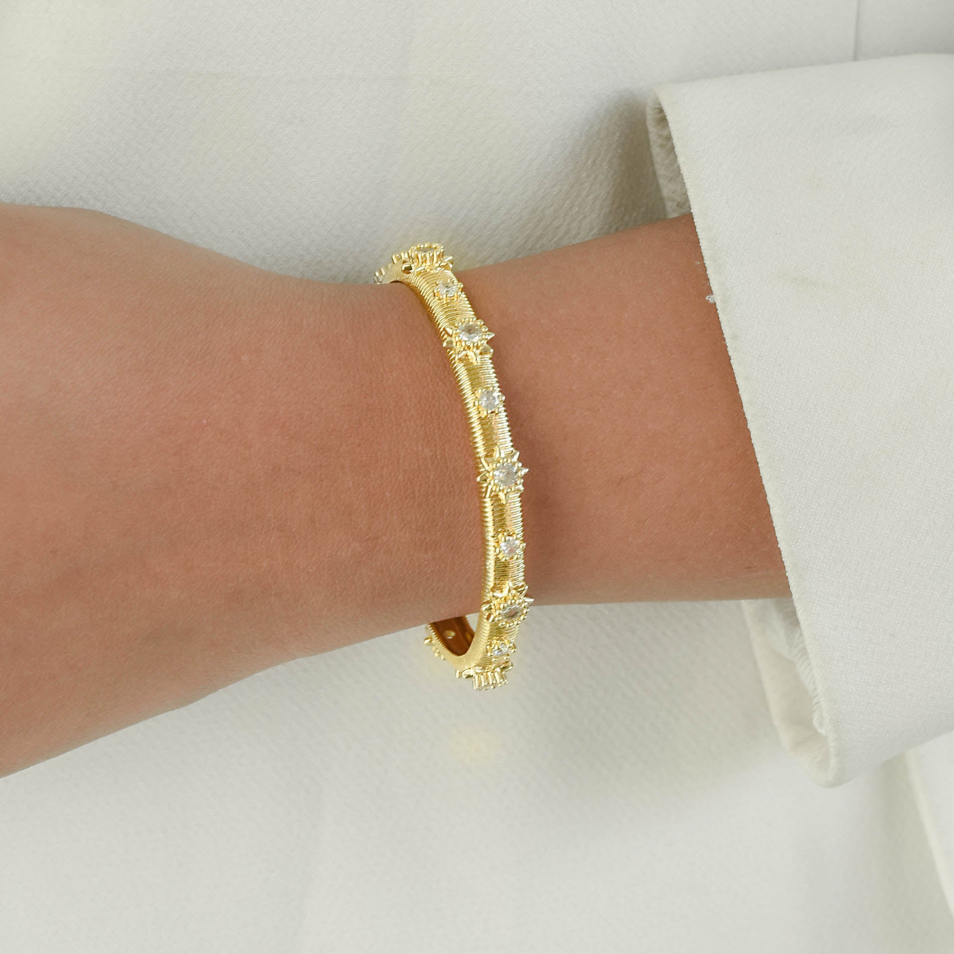 Crochet Studded Dainty Bangle