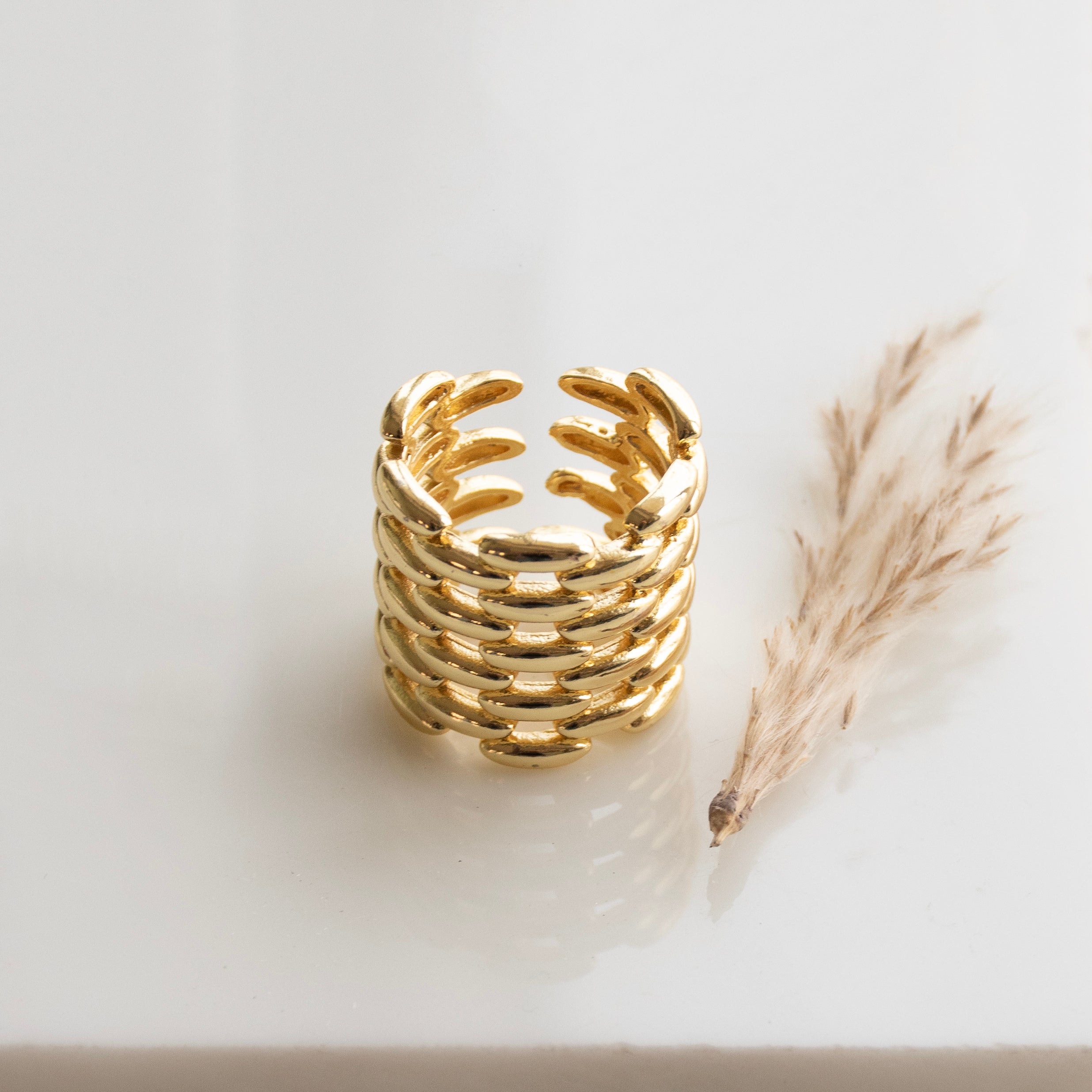 Abstract Spiral Ring