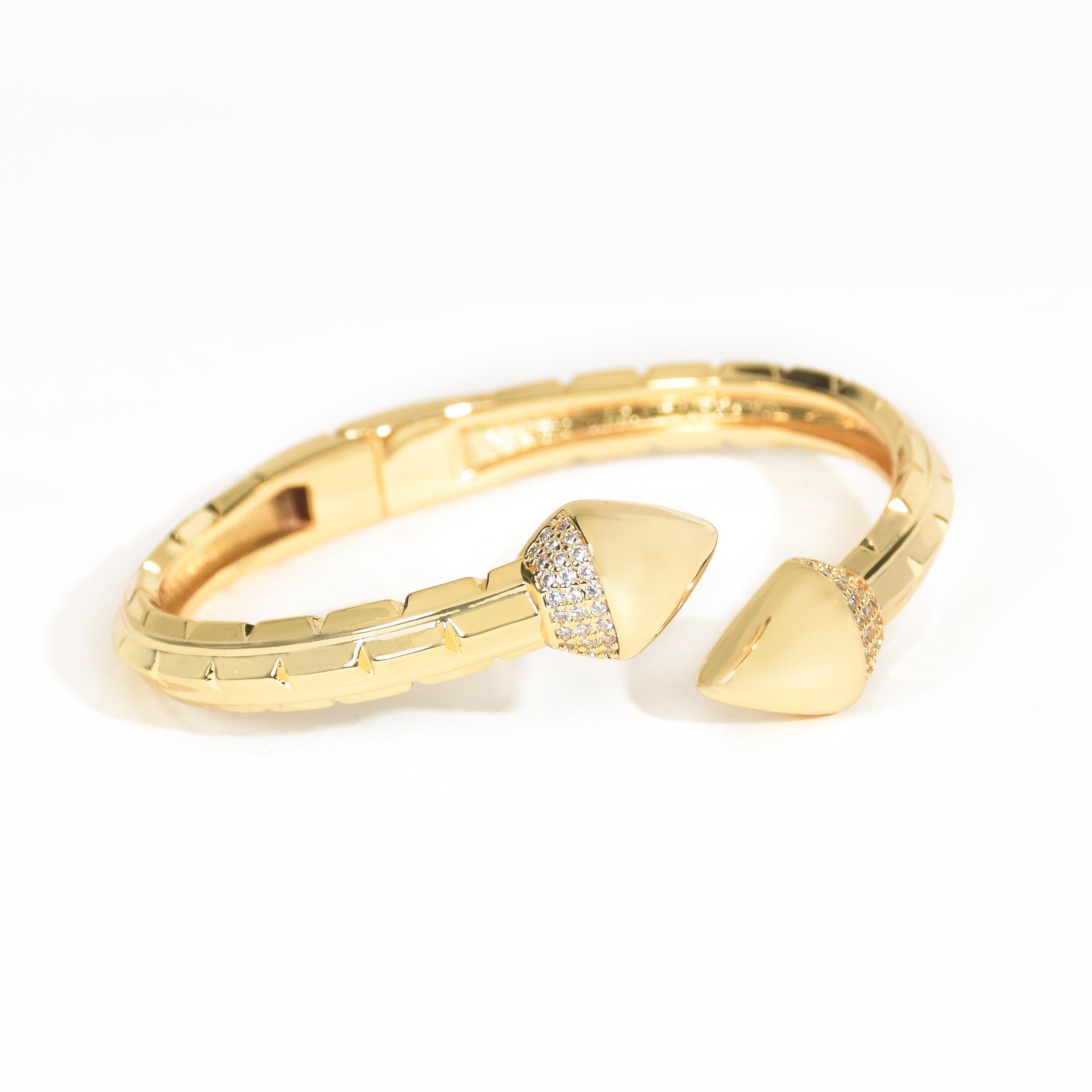 Dual Spike Gold Bangle