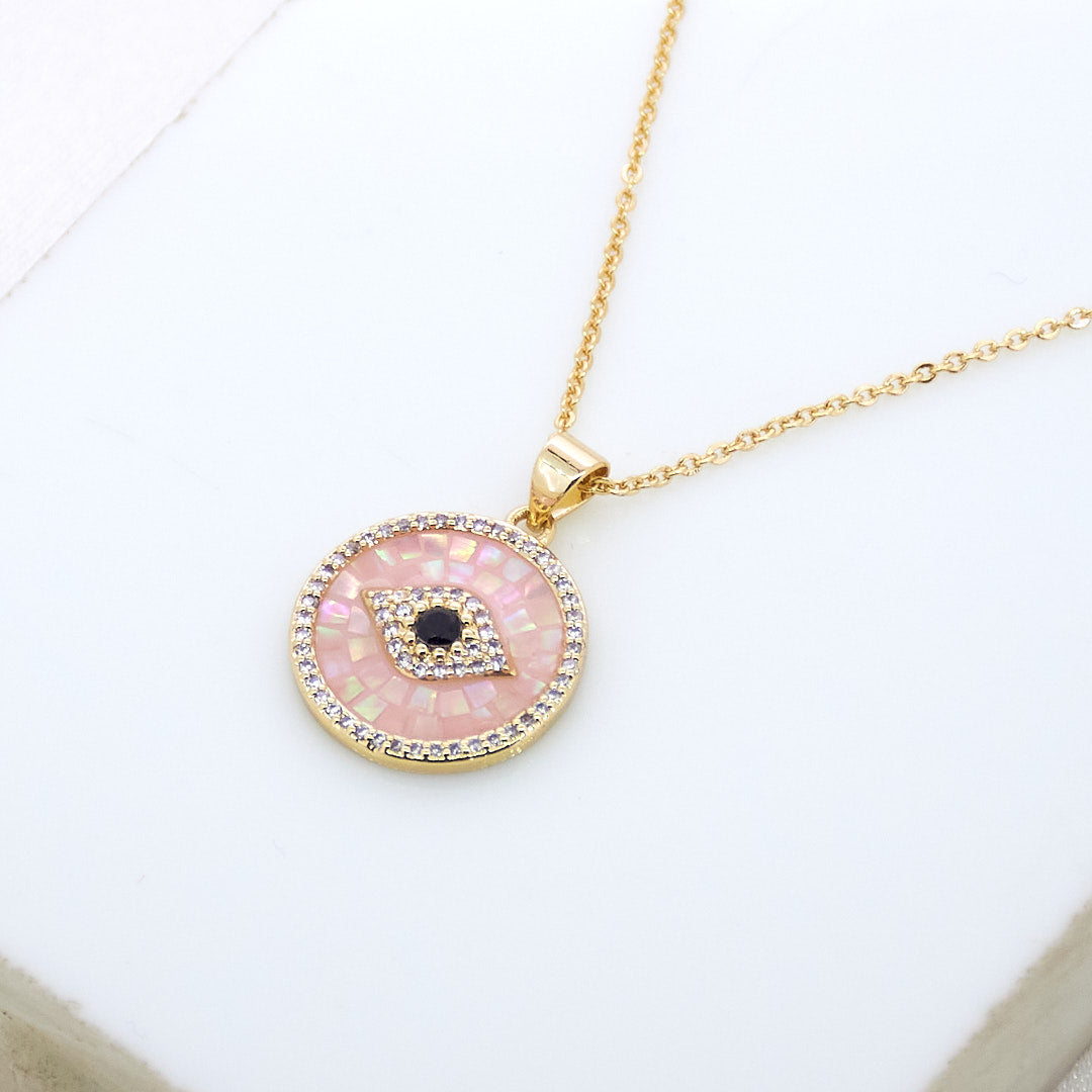 Mother Of Pearl Evil Eye Necklace