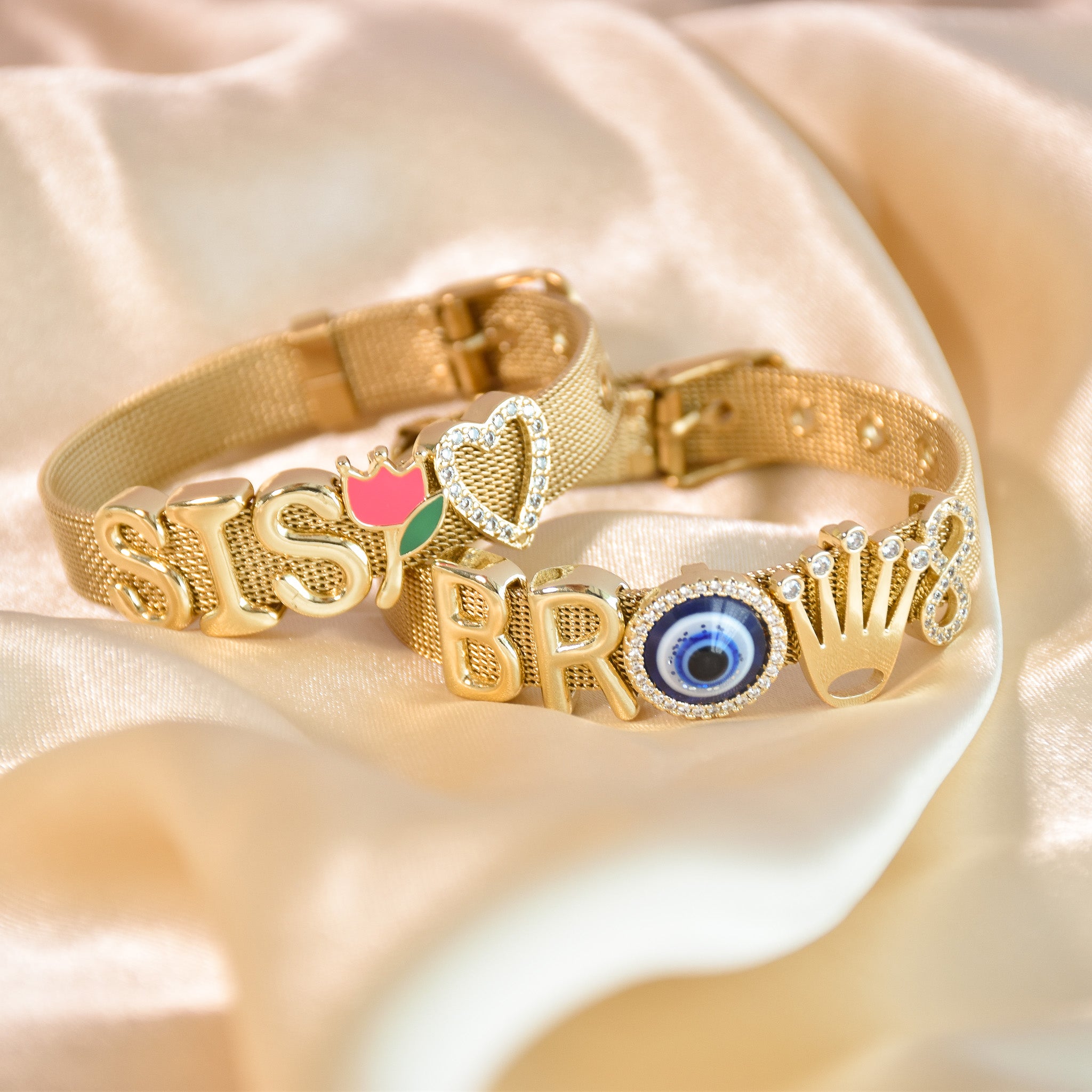 Custom Gold Watch Band Bracelet | Personalised name for everyday wear