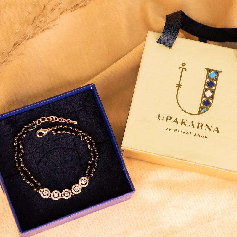Five Diamond Mangalsutra Bracelet + Gift Box
