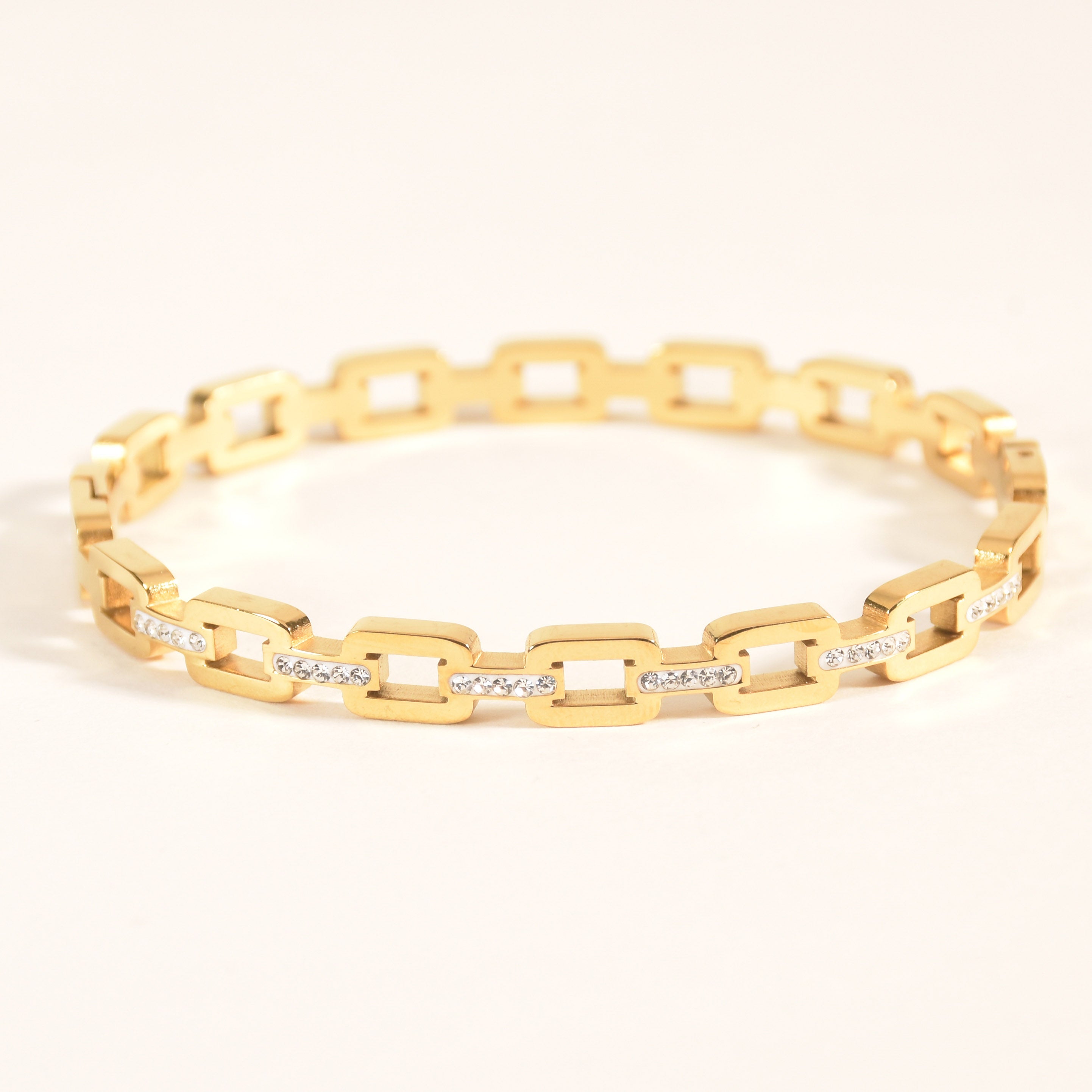 Studded Buckle Link Bangle