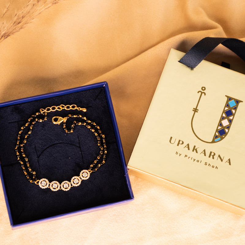 Five Diamond Mangalsutra Bracelet + Gift Box