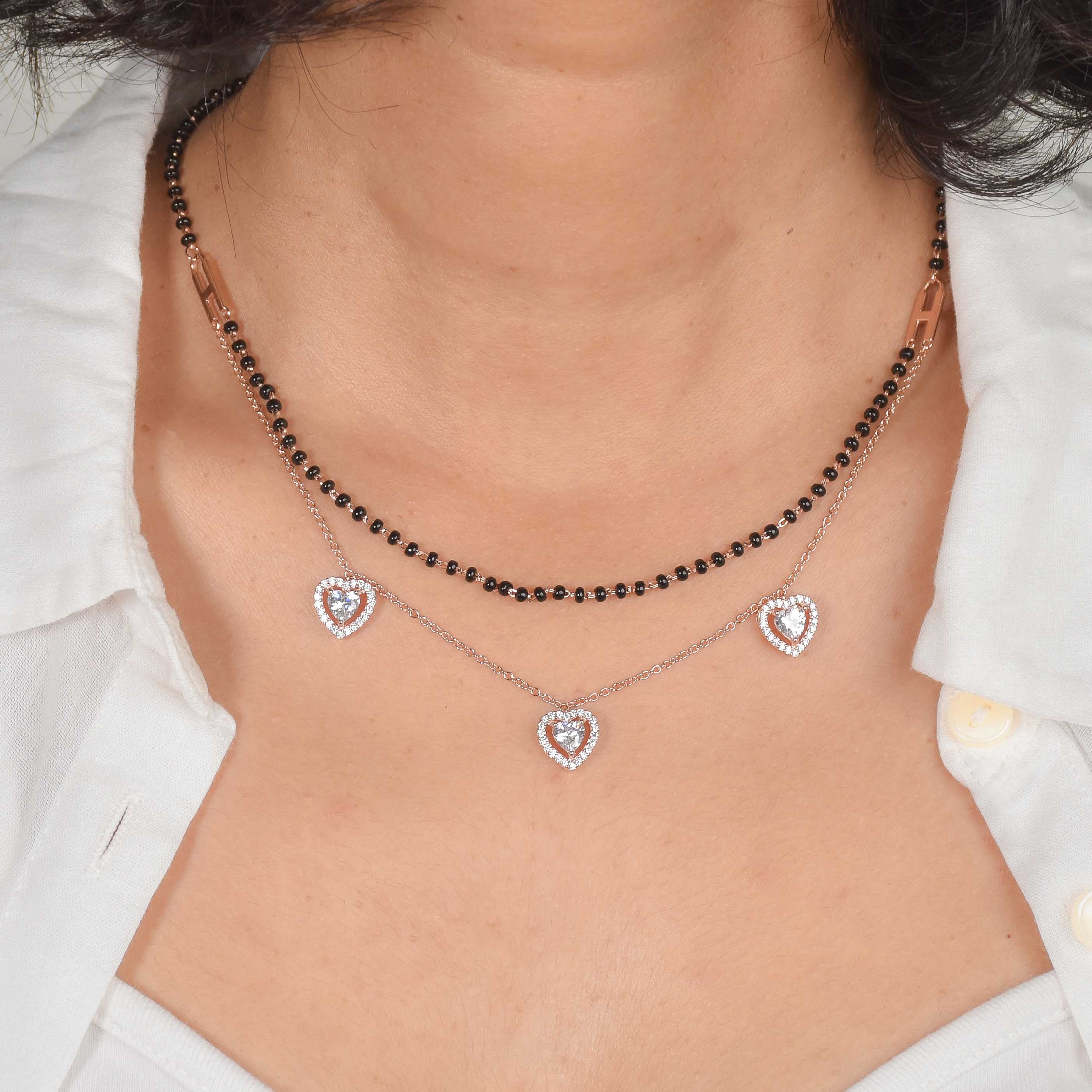 Heart Layered Mangalsutra Necklace