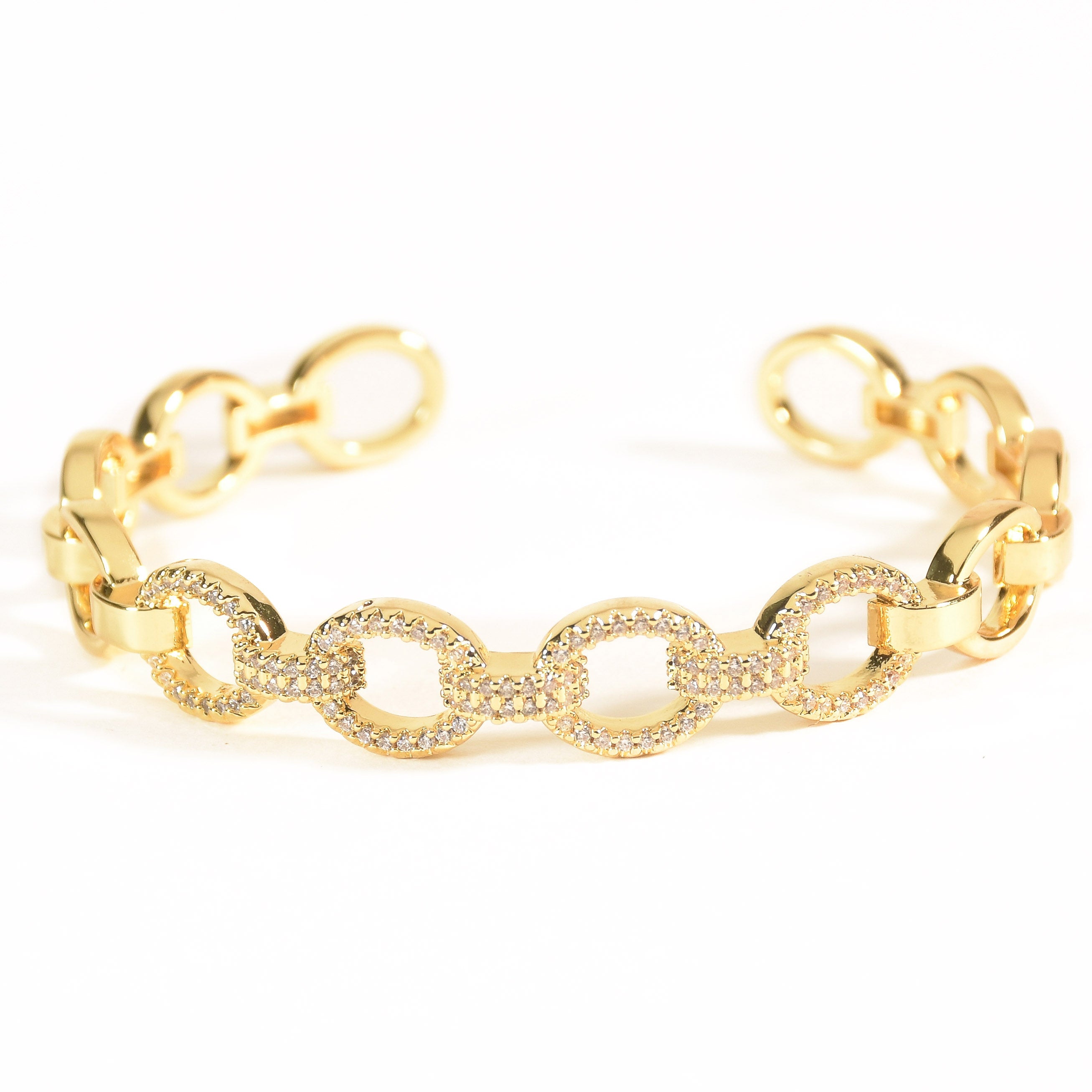 Oval Link Chain Cuff Bangle