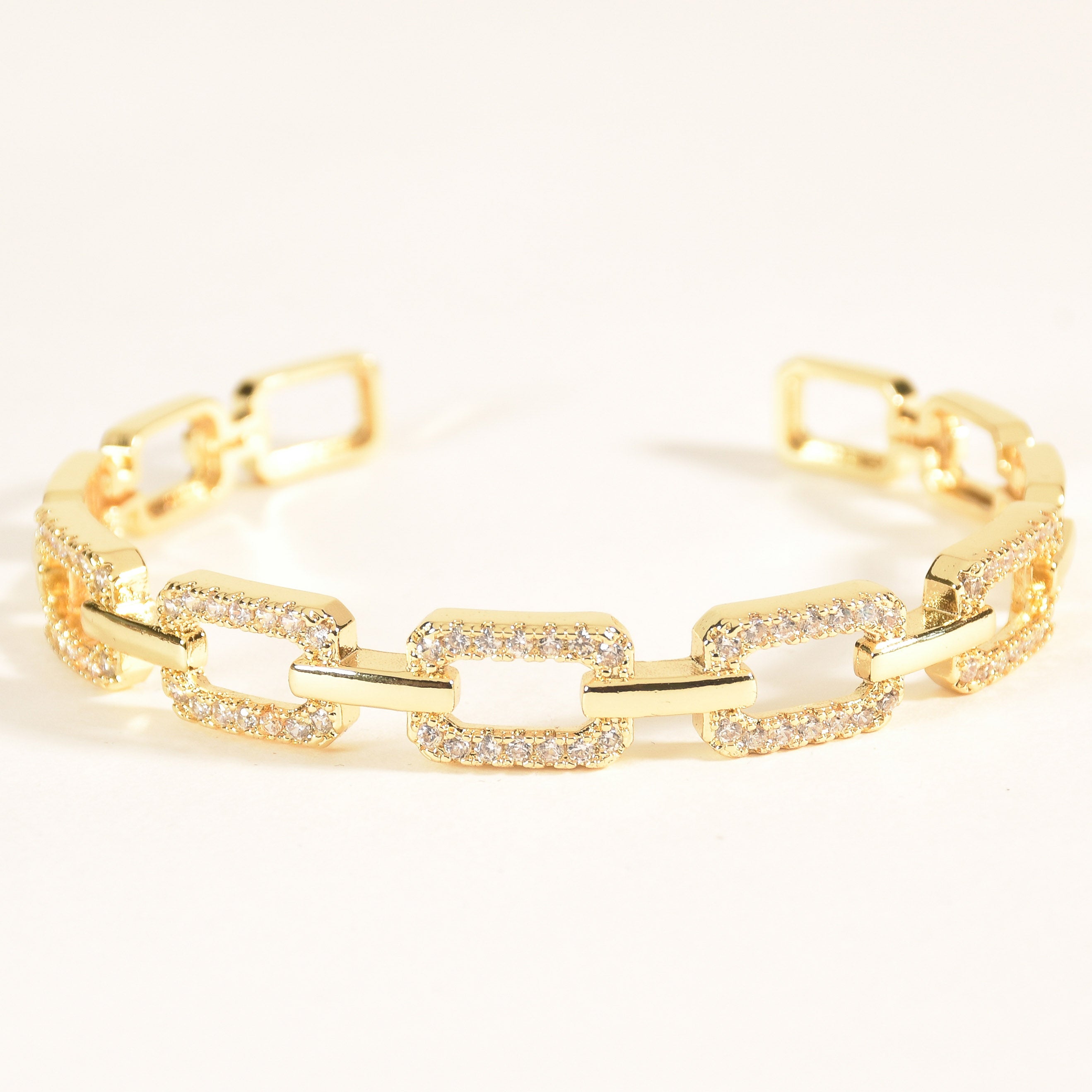Studded Buckle Link Chain Bangle