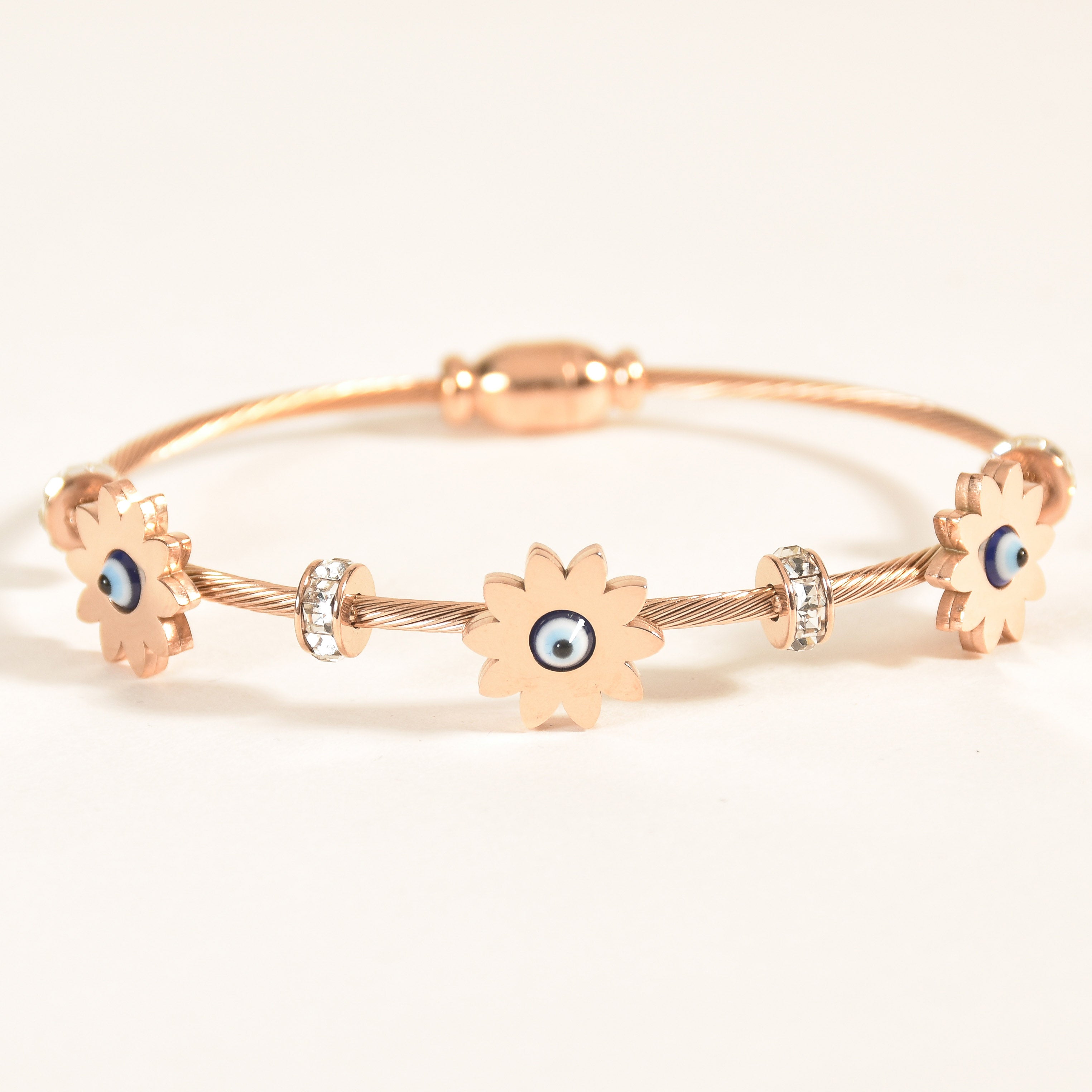 Flower Evil Eye Bangle