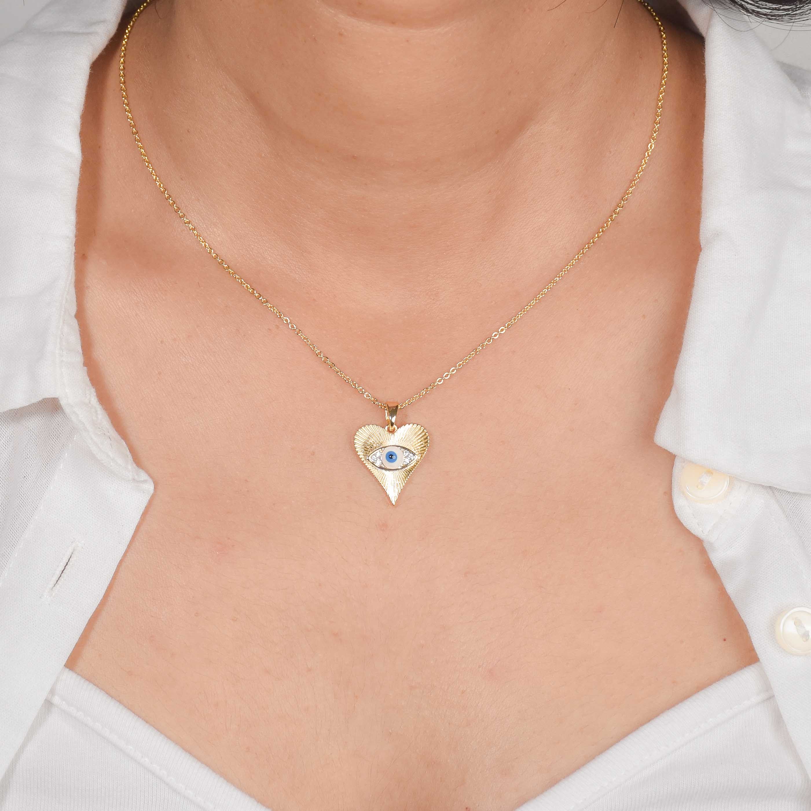 Heart Evil Eye Necklace