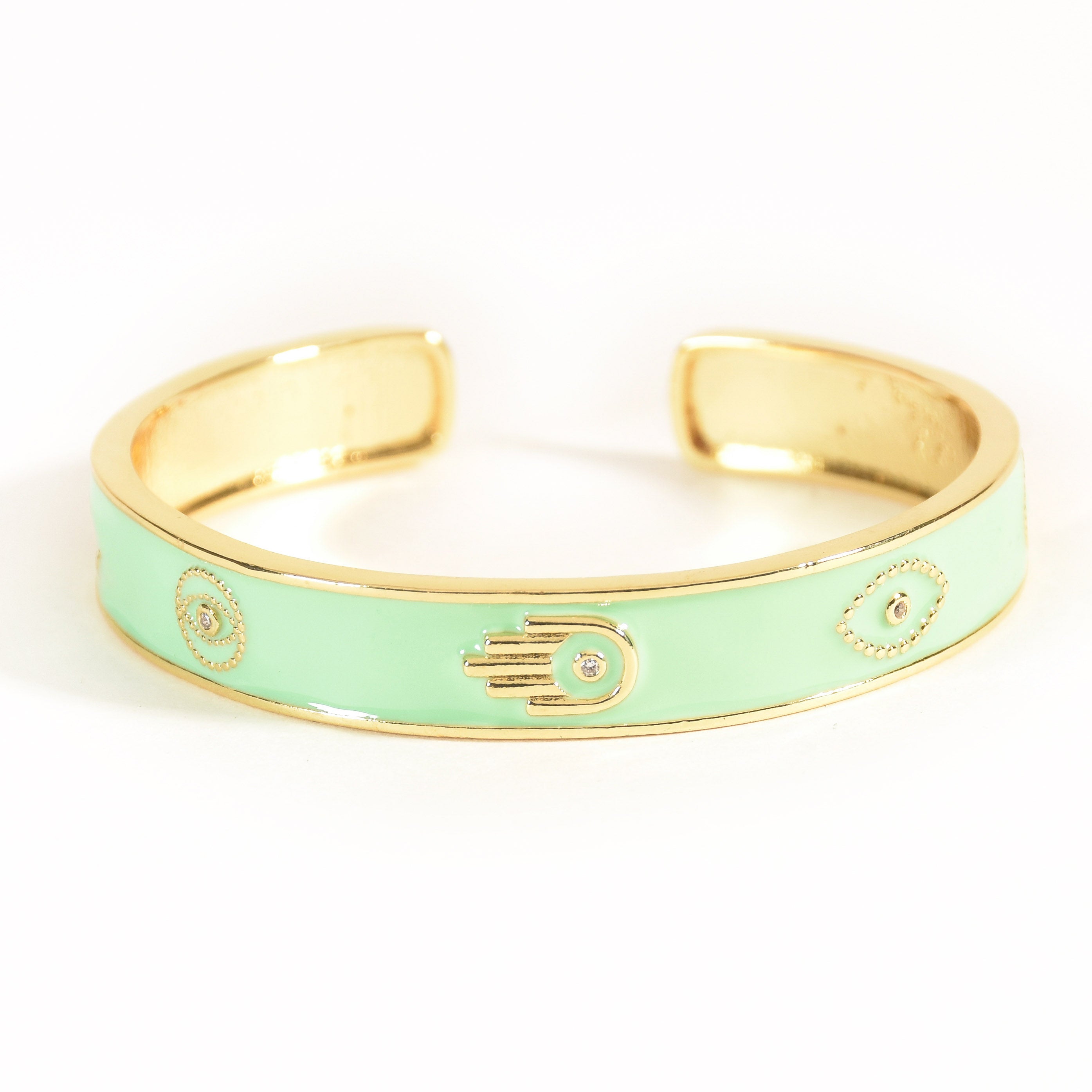 Pastel Hamsa Evil Eye Cuffs