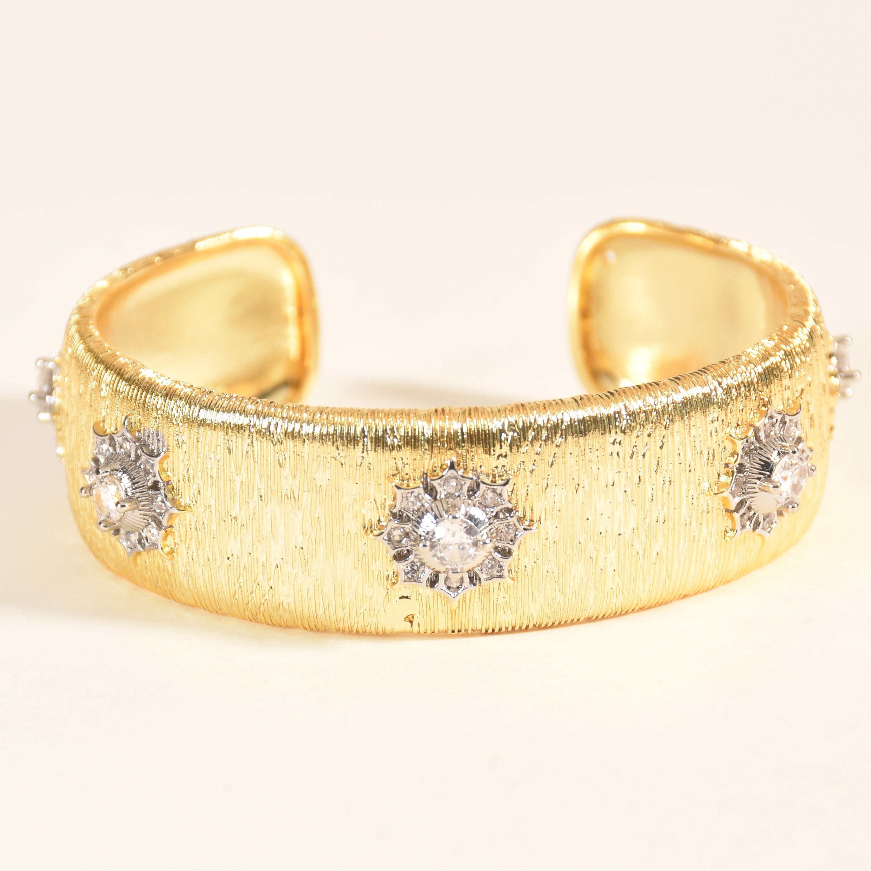 Modern Textured Diamond Bangle