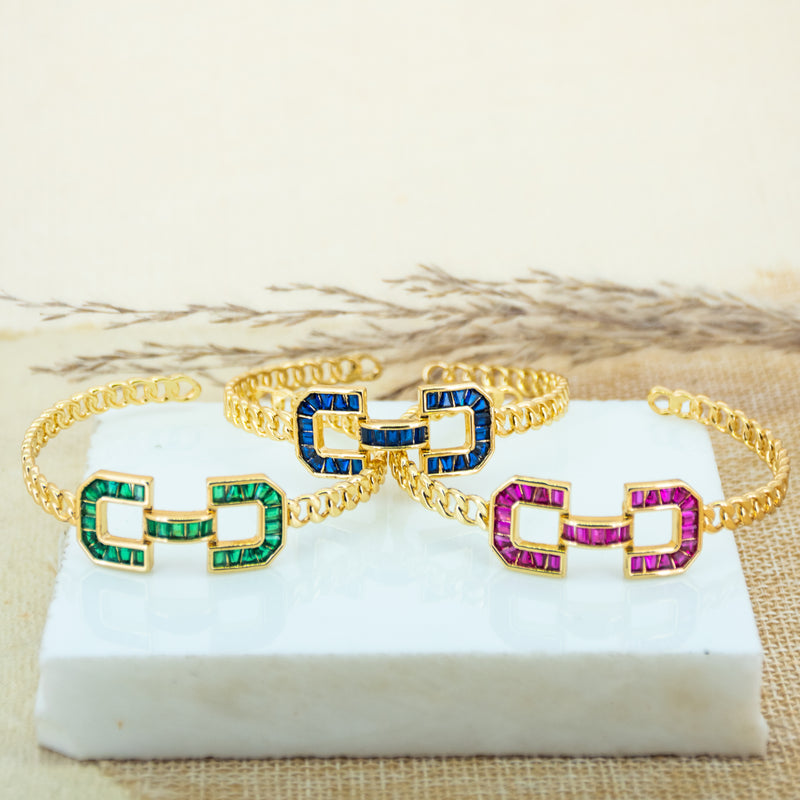 Spiraled Symmetry Cuff Bangle