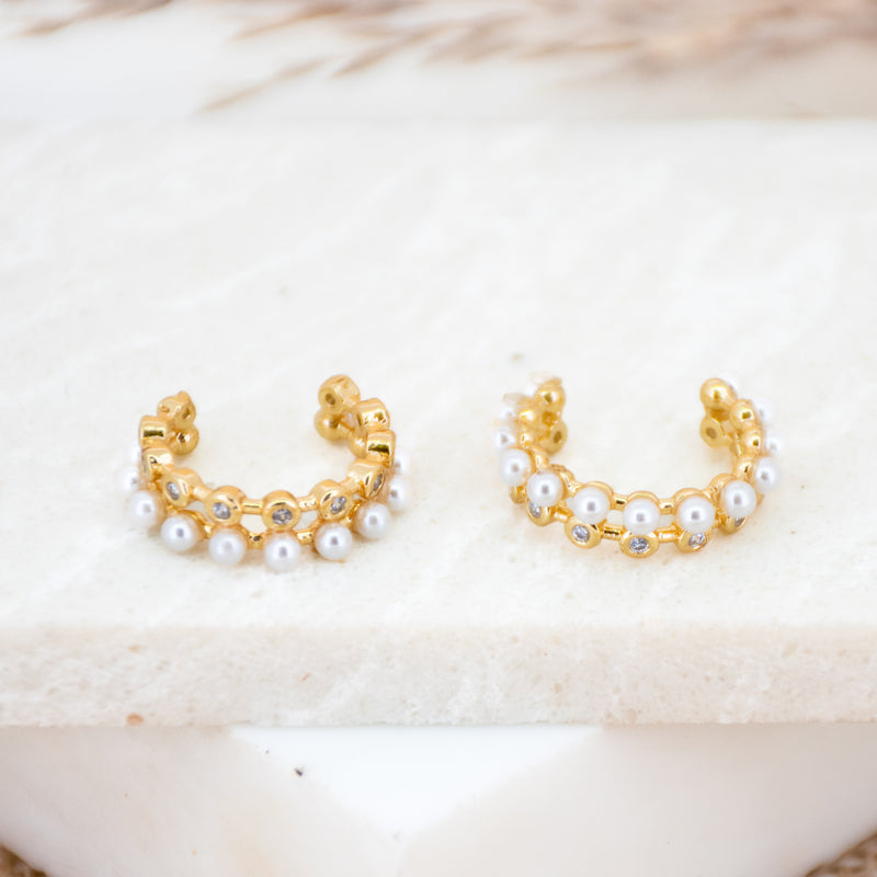 Dual Pearl Ear Cuffs