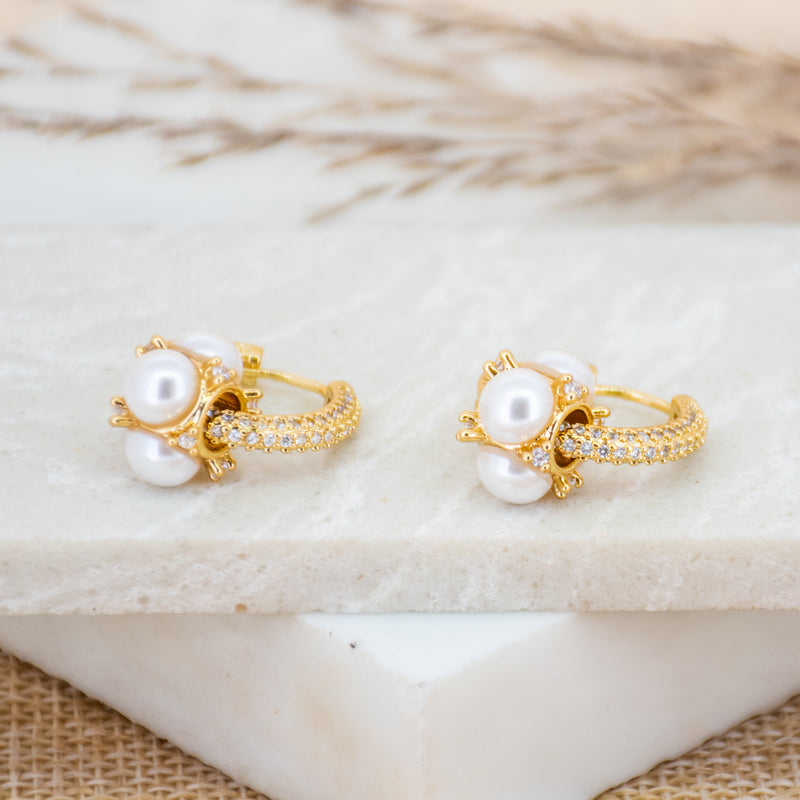 Ring Pearl Hoops