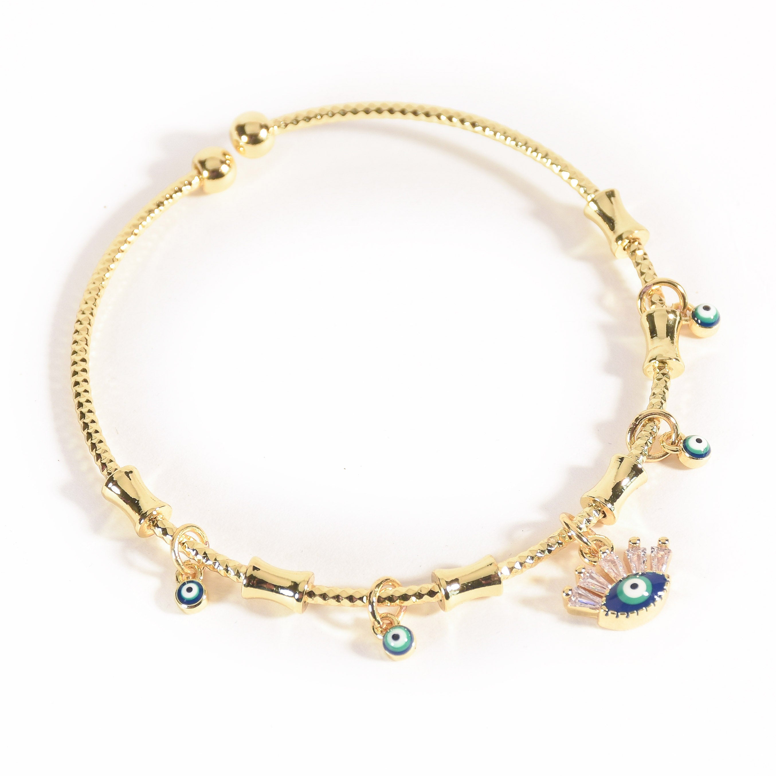 Evil Eye Cuff  Charm Bangle