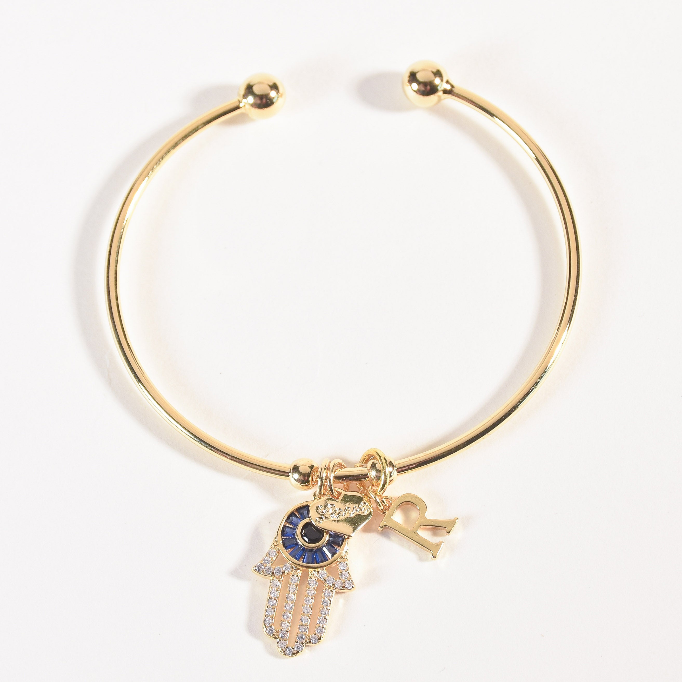 Personalized Hamsa Bracelet (With Initial)
