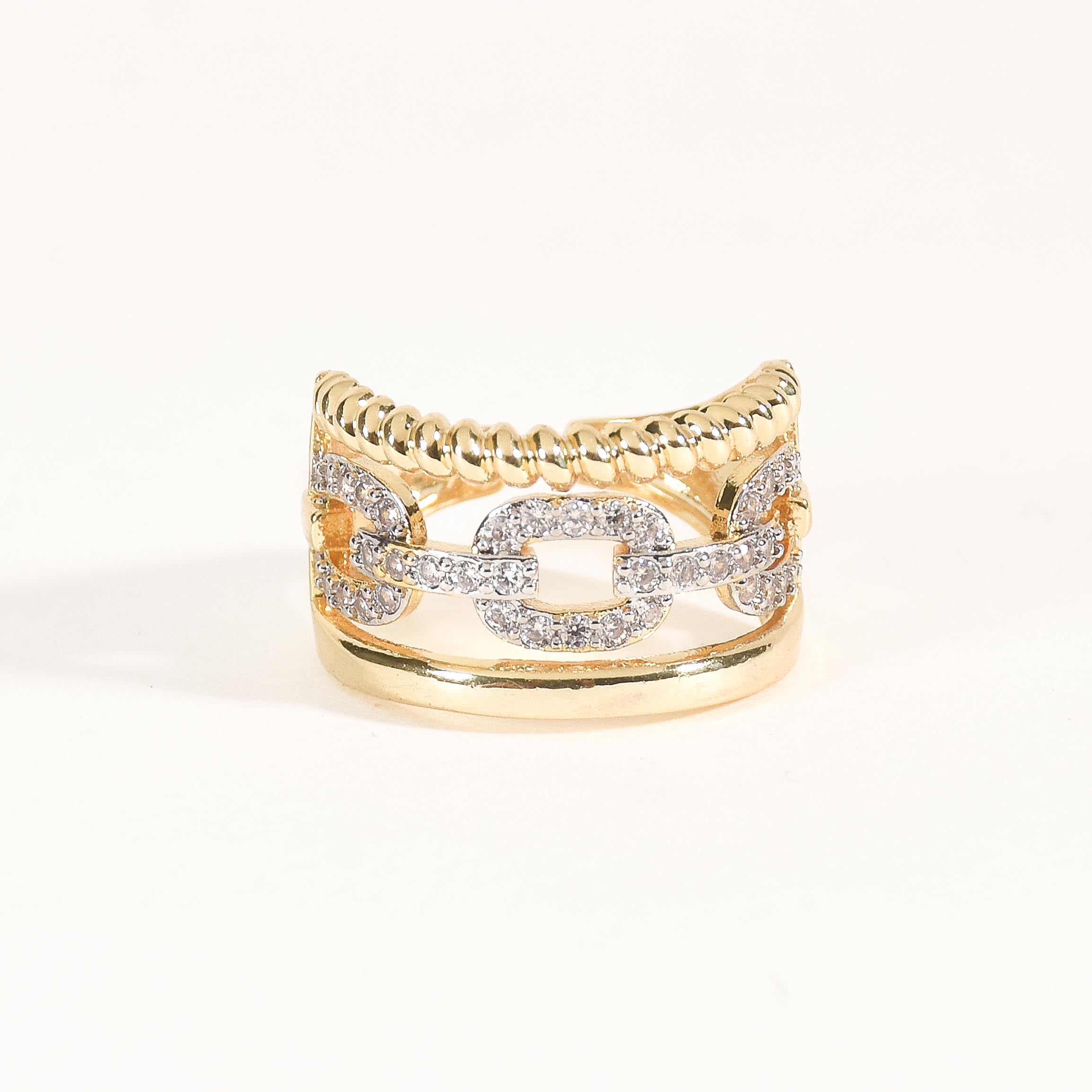 Chic Layered Link Ring