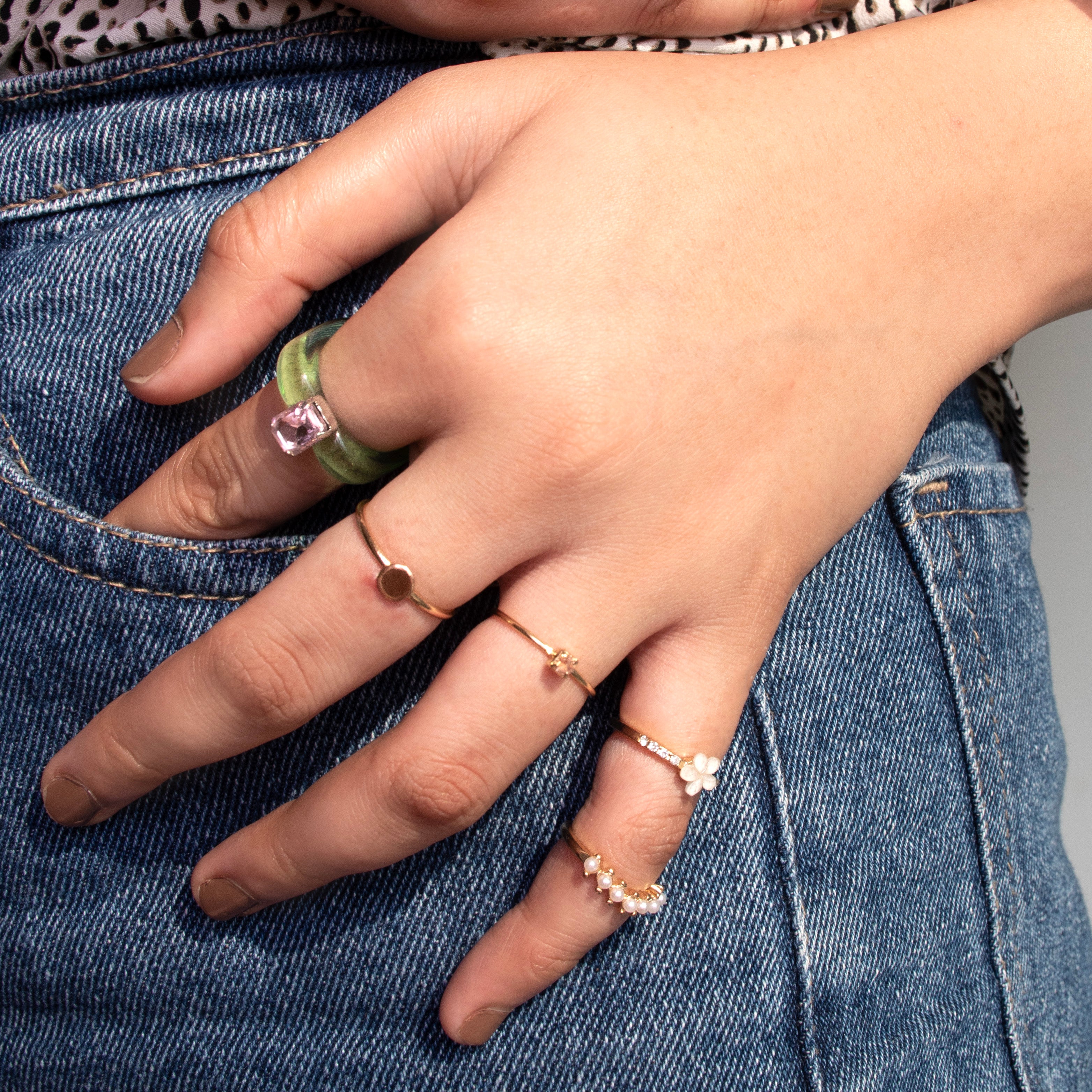 Green Delight Ring Stack
