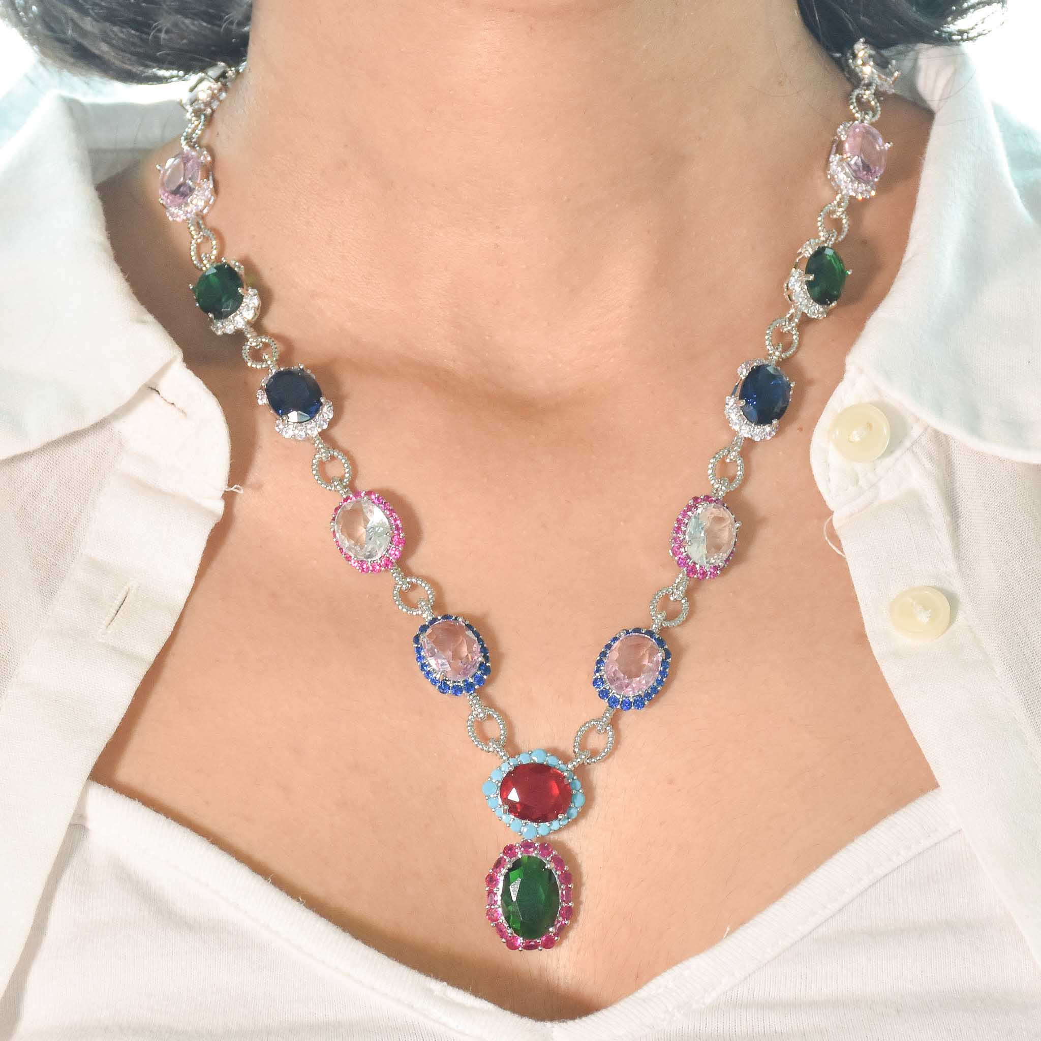 Multi-Gem Necklace Set