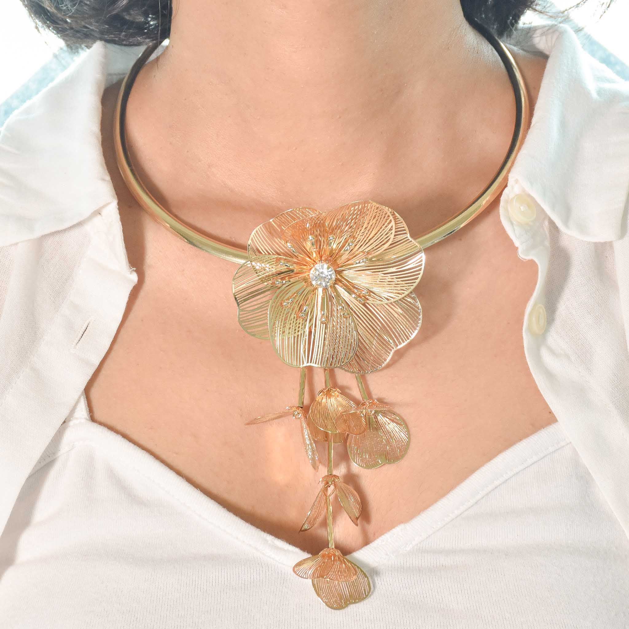 Statement Flora Cascade Necklace Set