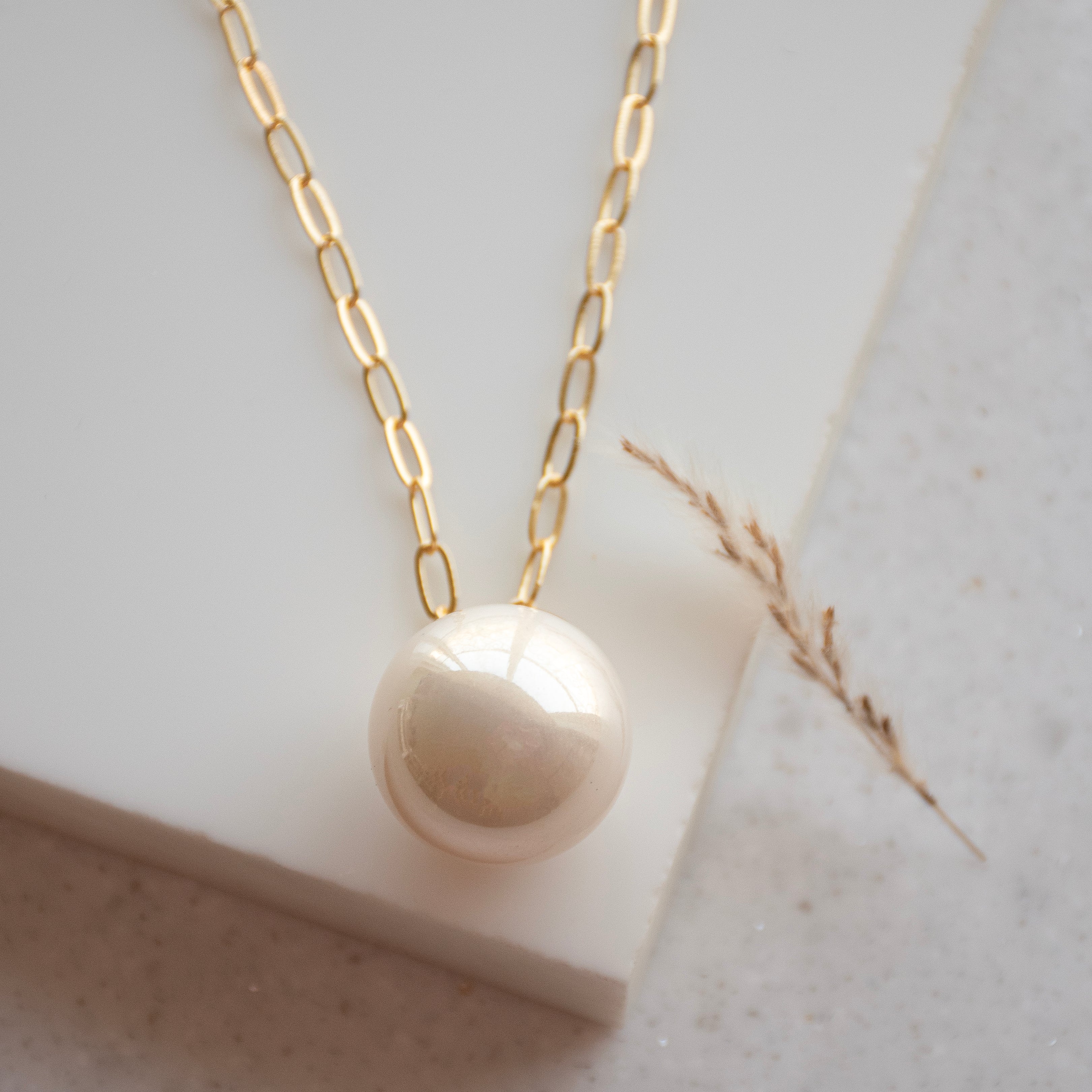 Pearl Ball Link Necklace