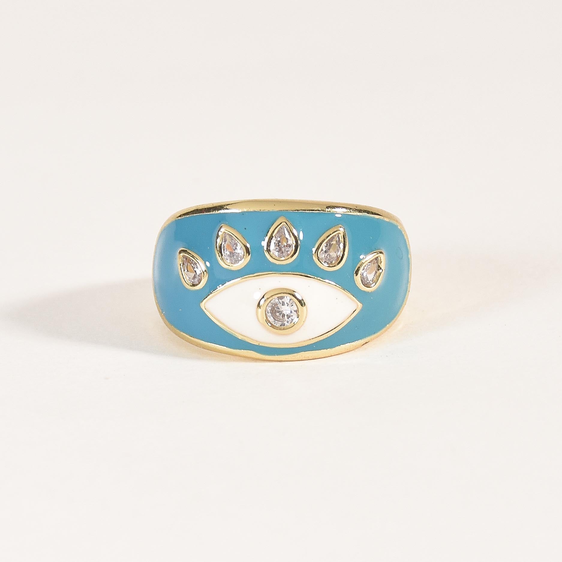 Studded Evil Eye Ring