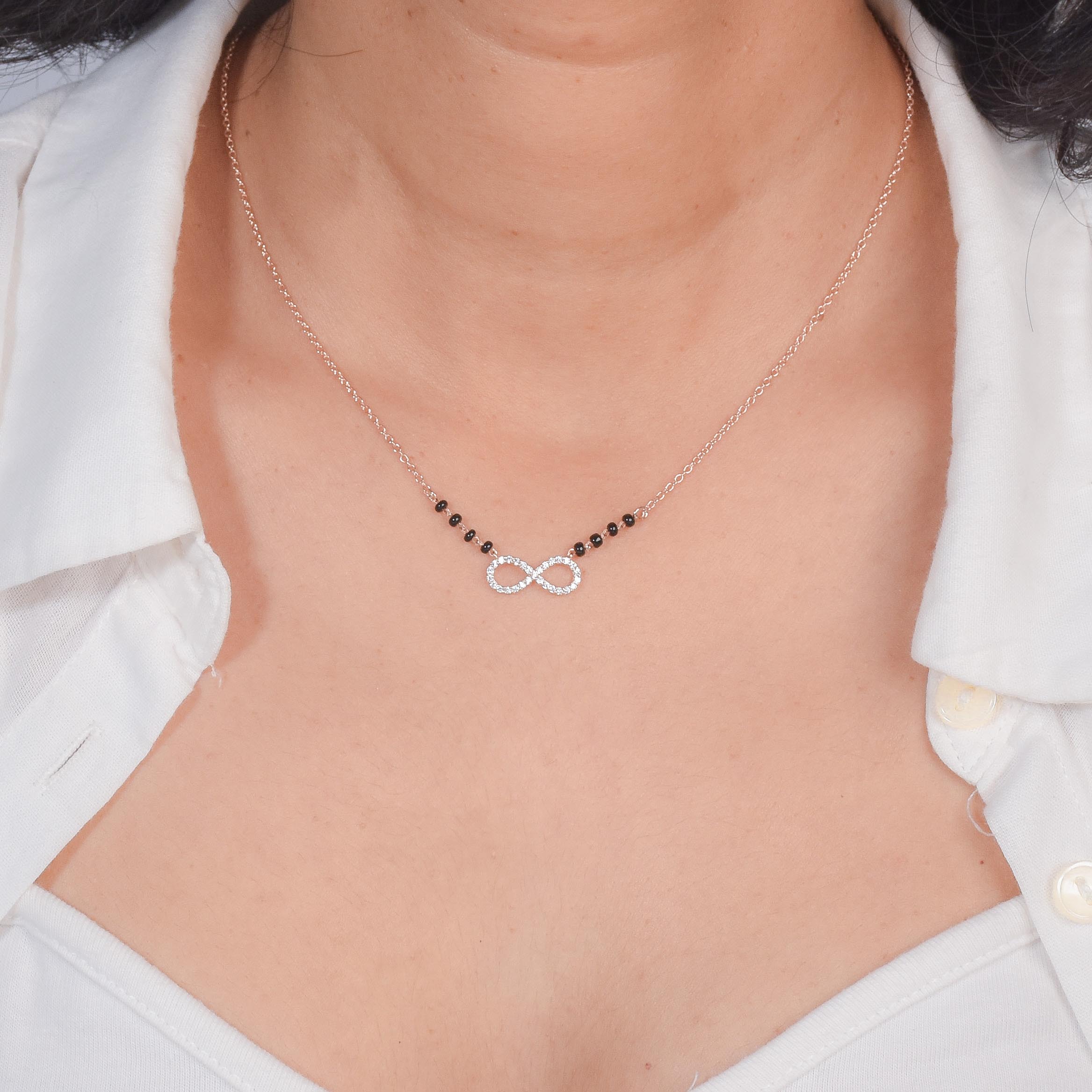 Infinity Diamond Mangalsutra Necklace