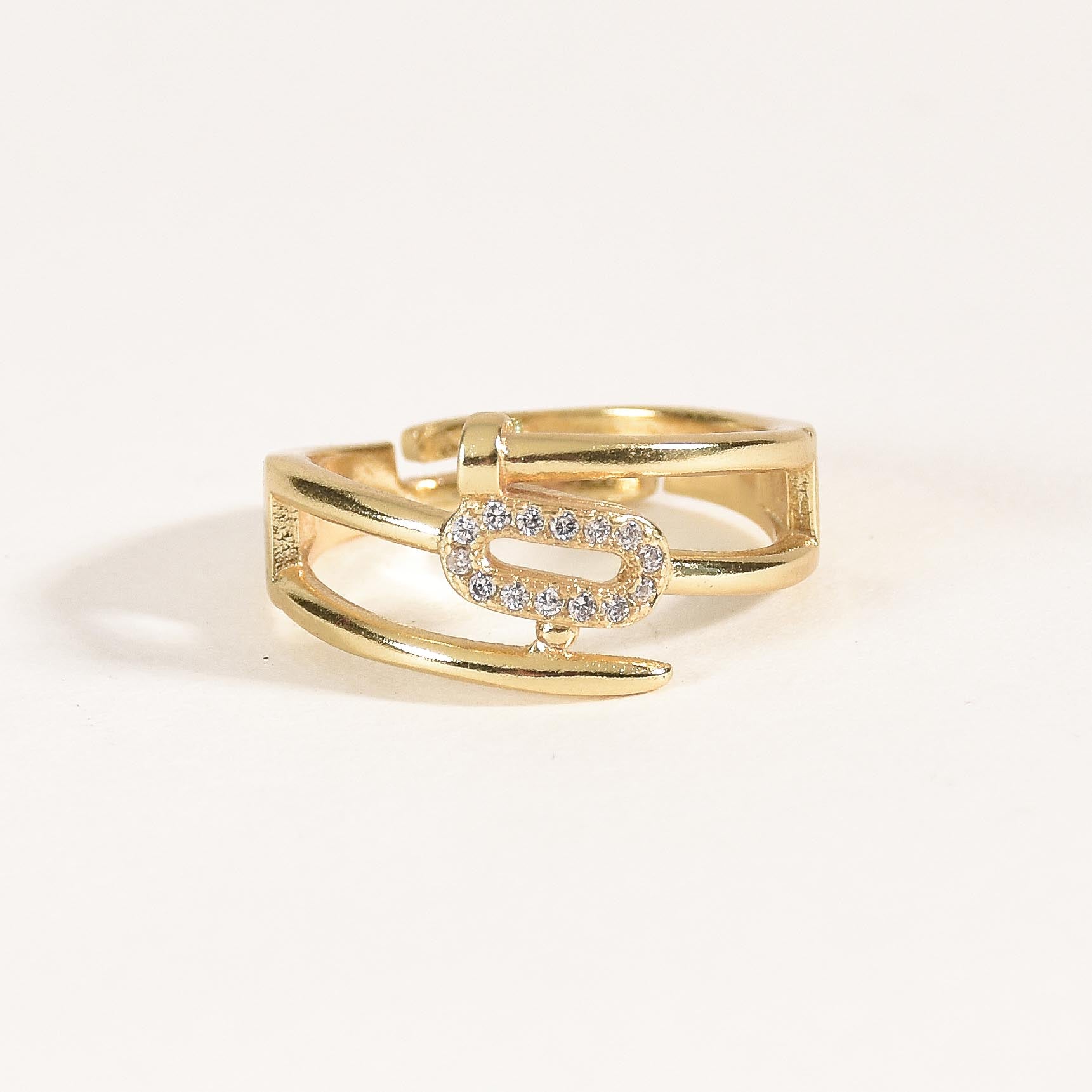 Sparkling Oval Nail Ring