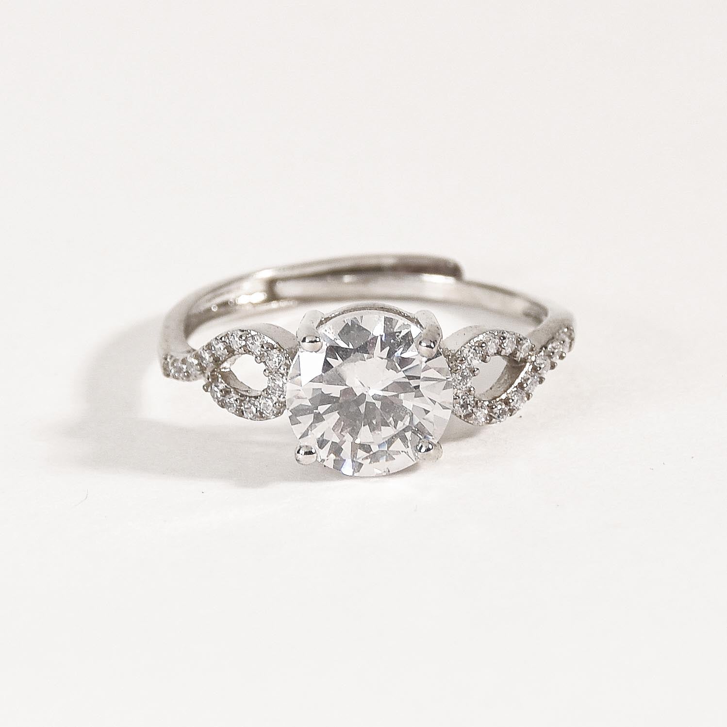 Solitaire Diamond Infinity Ring