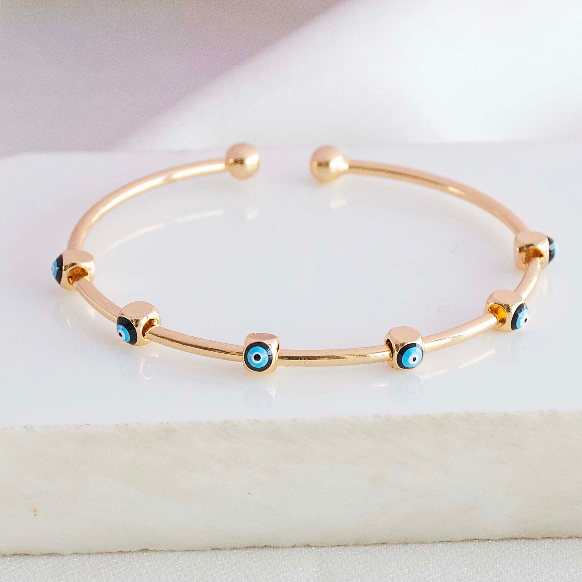 Multi Evil Eye Cuff Bangle