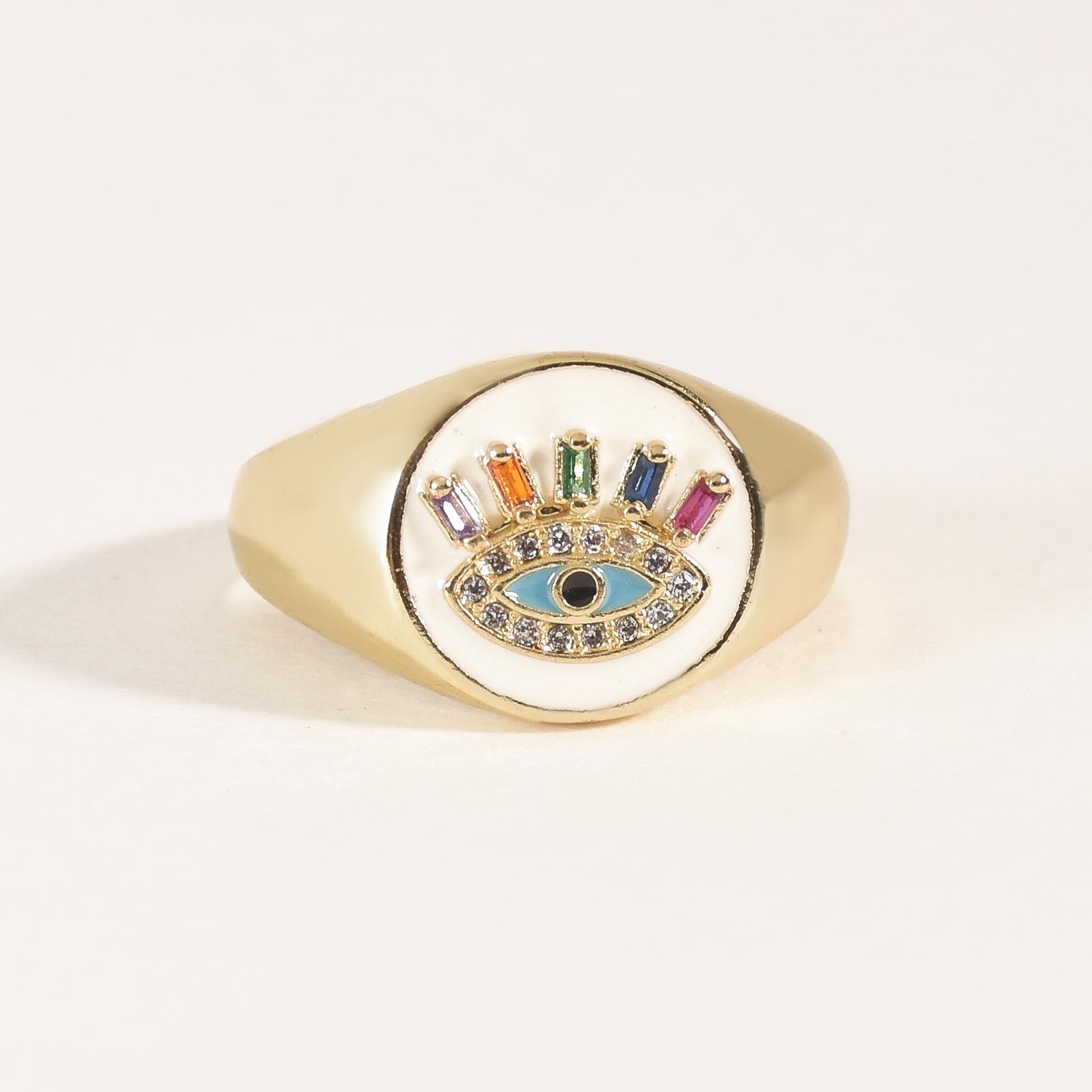 Snowy Multi-Colored Eye Lash Ring