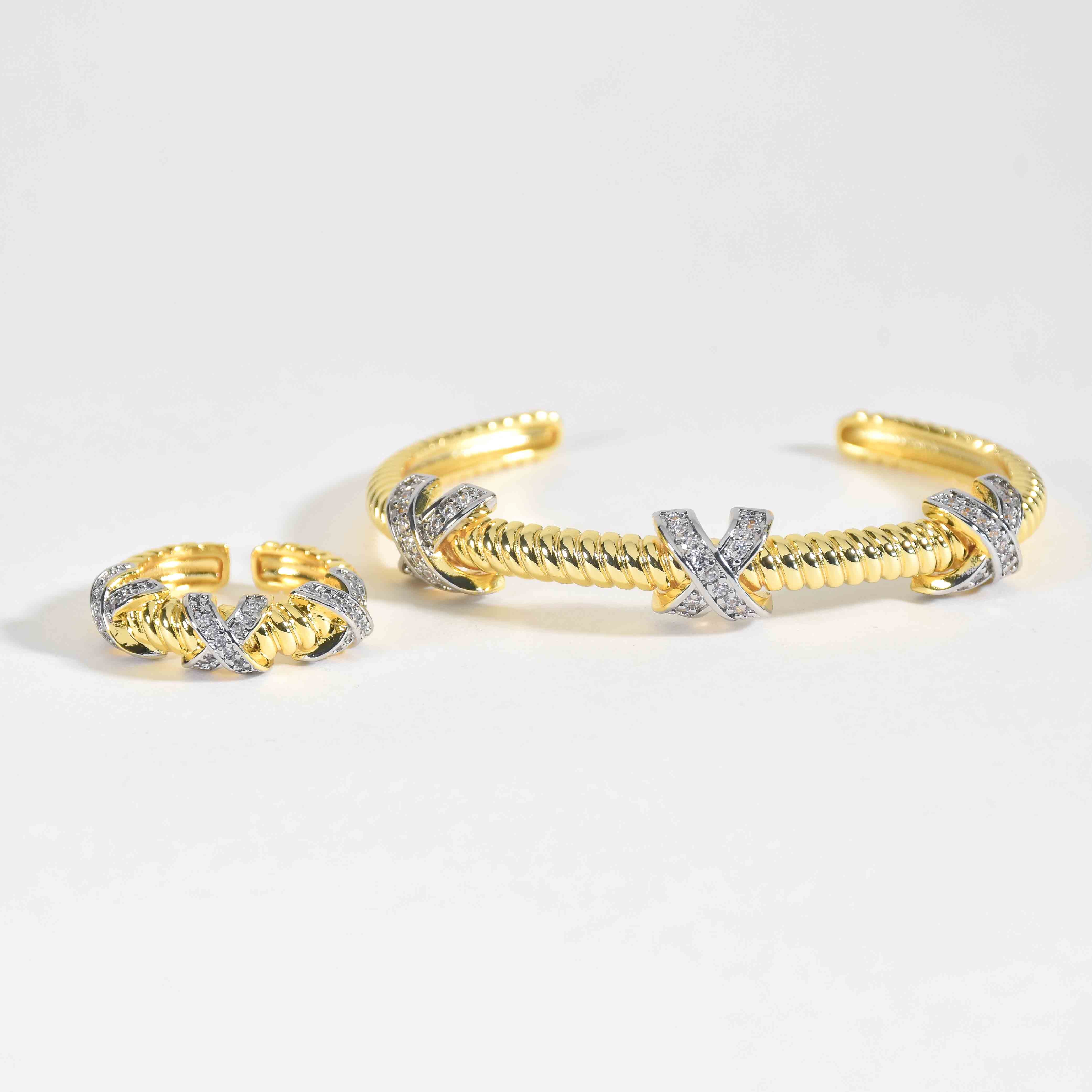 Timeless Cross Glow Bangle & Ring Set