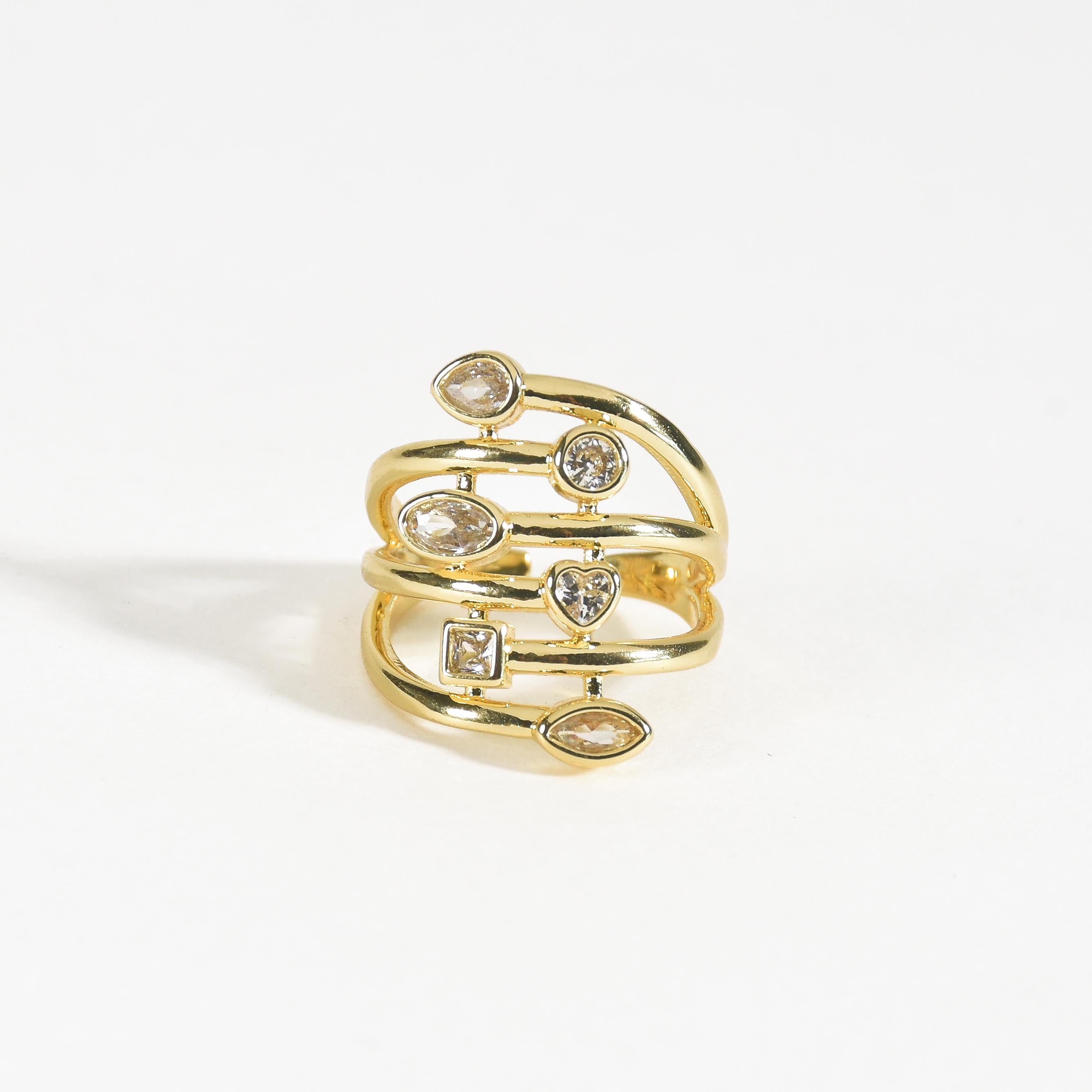 Crystal Spiral Ring