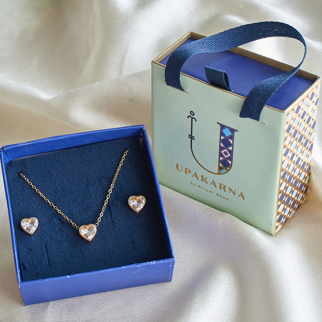 Diamond Heart Necklace  Gift Set