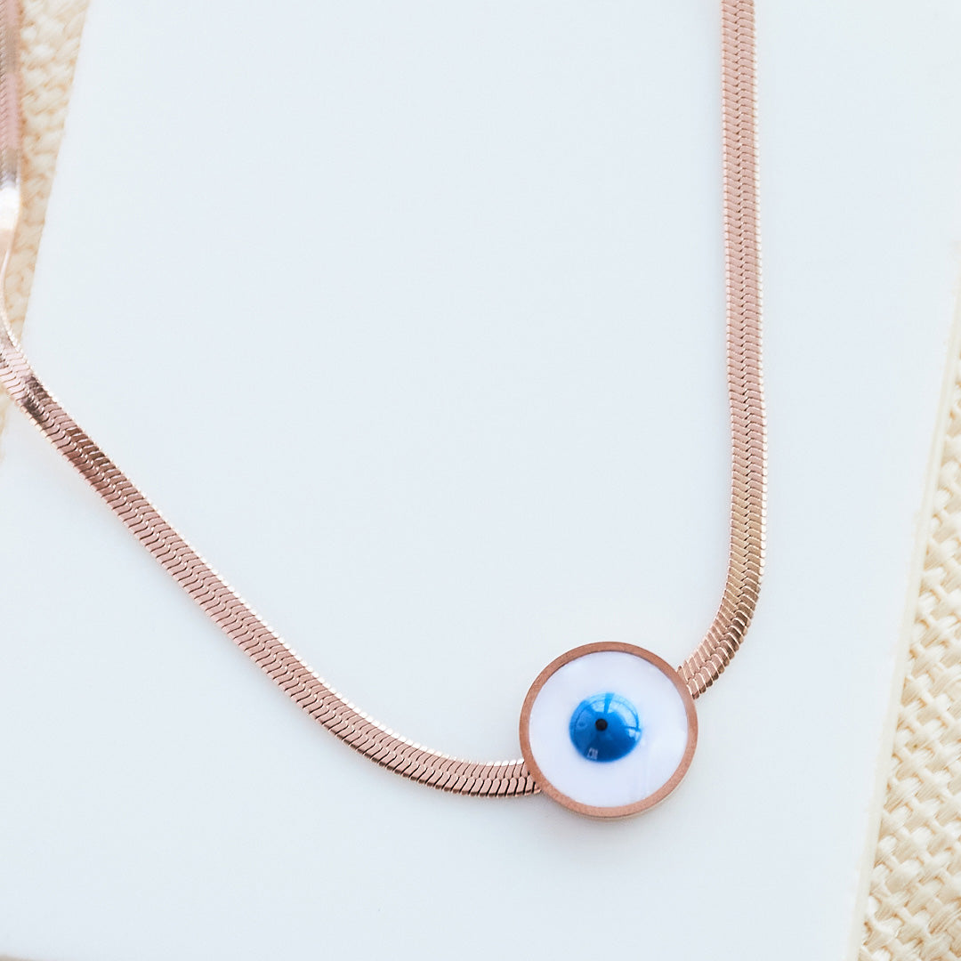 Evil Eye Snake Chain Necklace